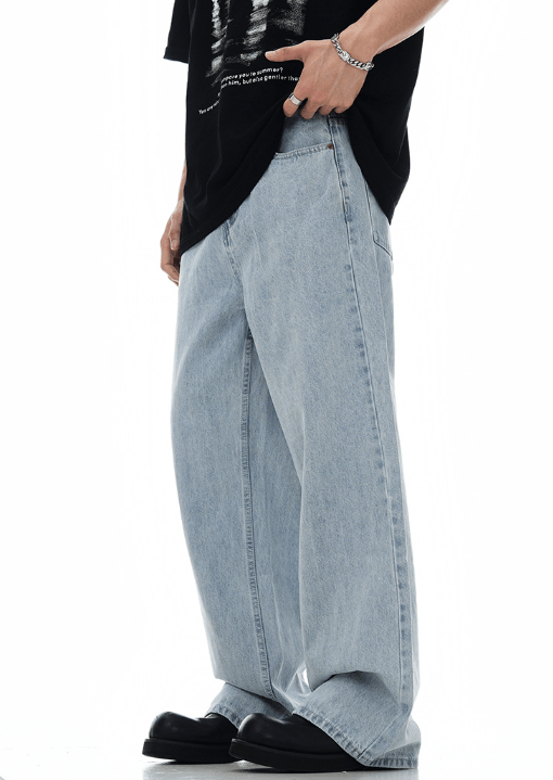 Japanese Brand × Jean Street cleanfit simple versatile loose jeans y2k Size US 32 / EU 48 - 4 Thumbnail