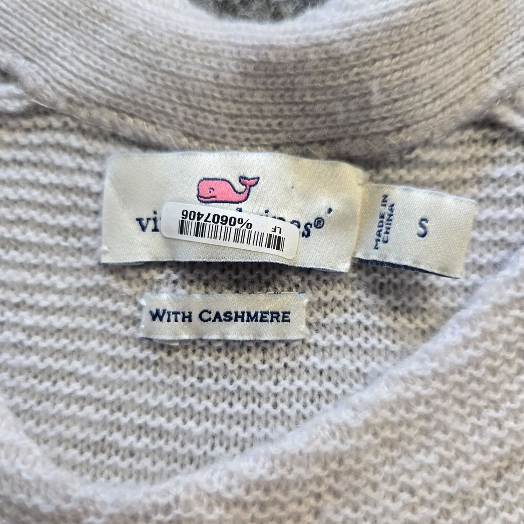 Vineyard Vines Vineyard Vines Sweater Womens Small Gray Wool Cashmere Minimal Capsule Casual Pullover Long Sleeve V-Neck Regular Size S / US 4 / IT 40 - 4 Thumbnail