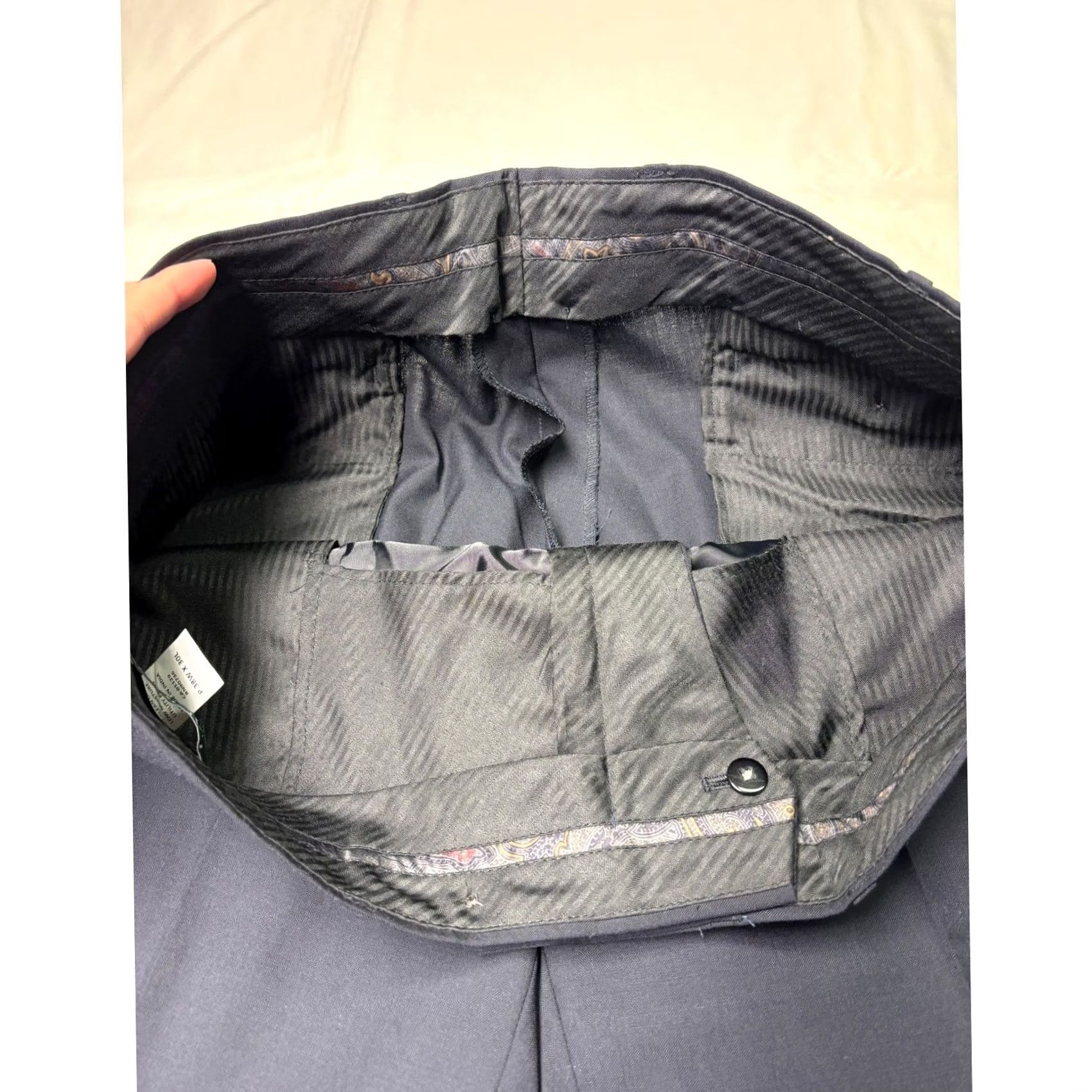 Ralph Lauren Lauren Ralph Lauren Mens Navy Blue Wool Blend Dress Pants Flat Front 38W x 28L Dress Pants, 38, Navy, Wool Blend, Regular, Mens Size US 38 / EU 54 - 4 Thumbnail