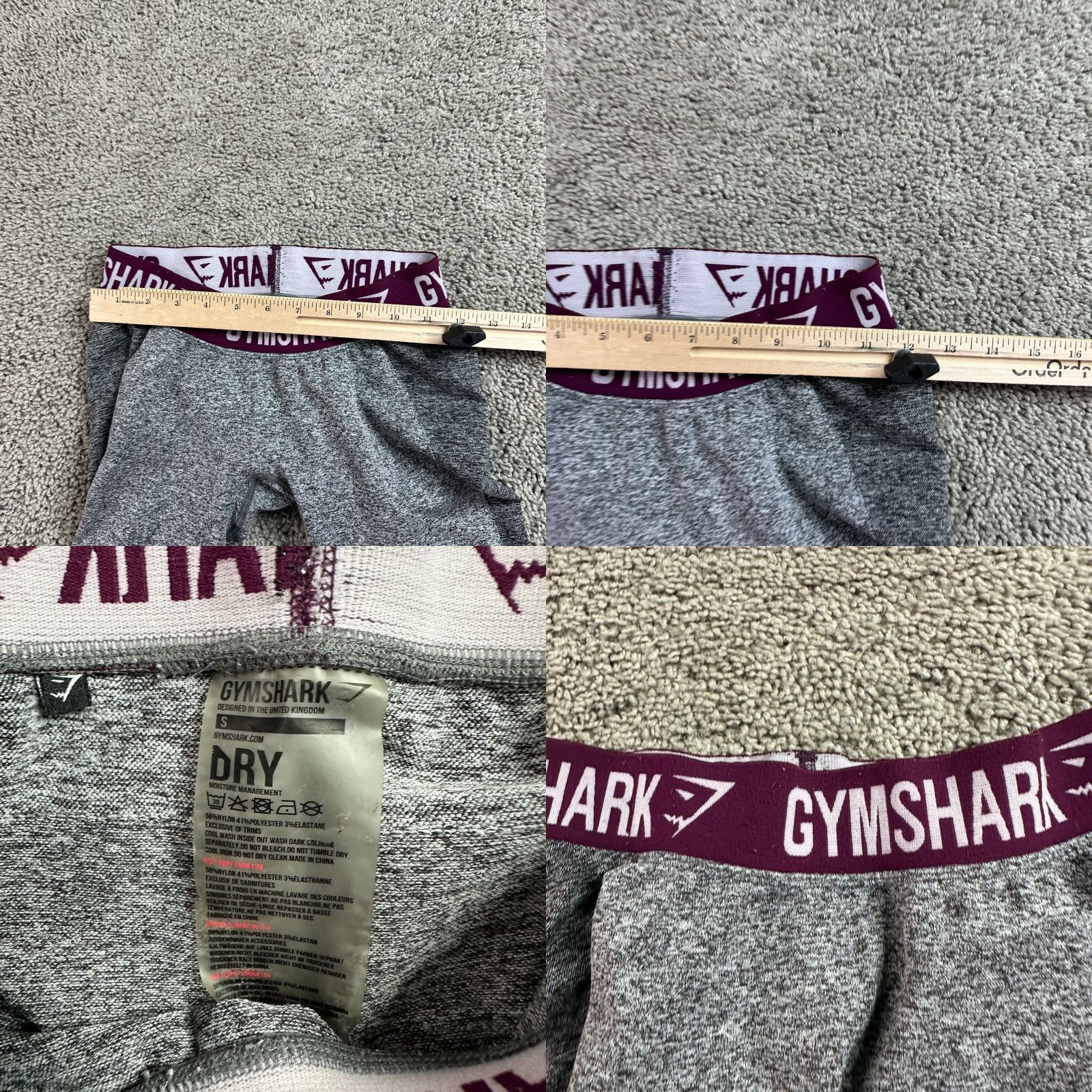 Gymshark Gymshark Leggings Womens S Gray Dry Elastic Waist Pull On Gym Pants Ladies Size 28" / US 6 / IT 42 - 8 Thumbnail