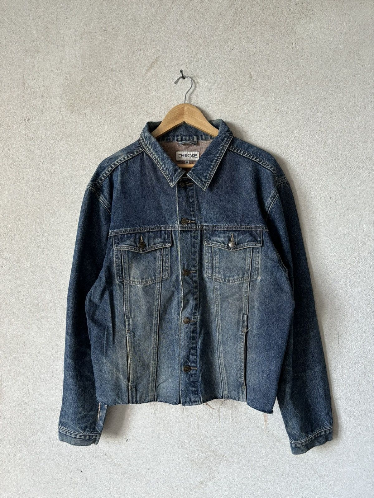 Helmut Lang HELMUT LANG STYLE CROPPED FADED DIRTY WASH DENIM JACKET Size US XL / EU 56 / 4 - 1 Thumbnail