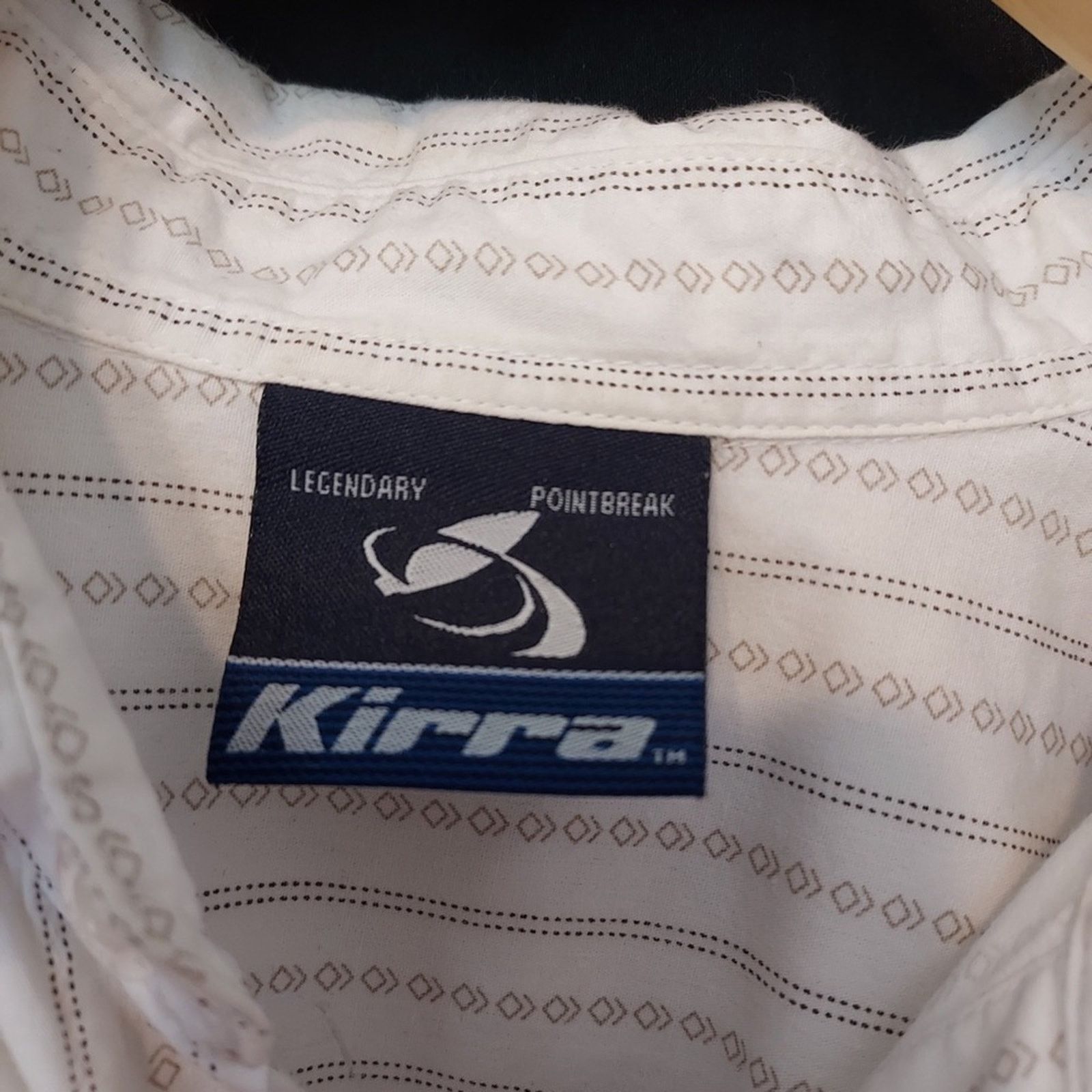 Kirra Kirra Men’s Cotton White Geometric Striped Button Up Shirt Size US L / EU 52-54 / 3 - 3 Thumbnail