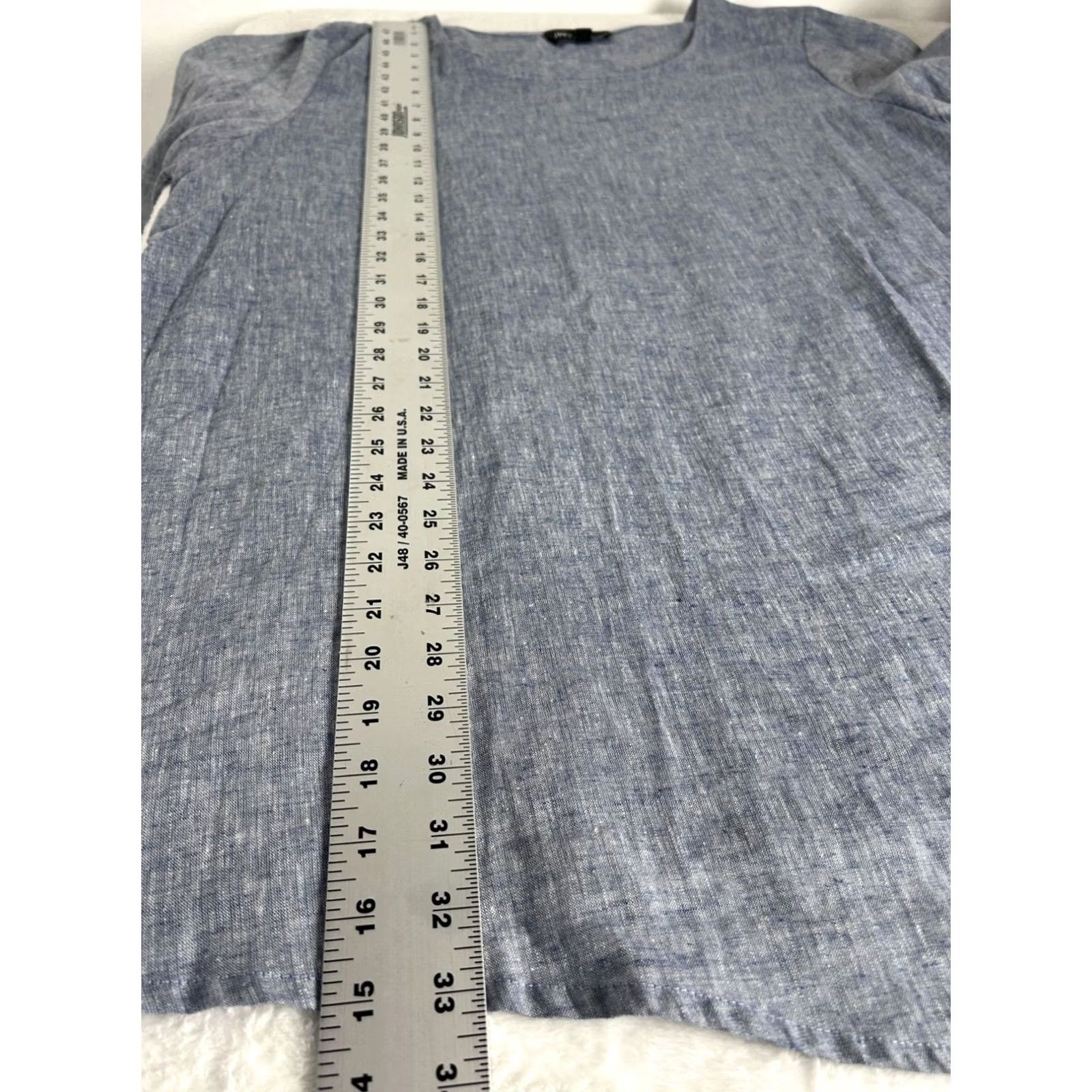 Jones New York Jones New York Womens Blue Linen Blend Tunic Top 1X Casual 3/4 Sleeve Button Detail White Round Neck Adult Plus Blues Size XL / US 12-14 / IT 48-50 - 7 Thumbnail