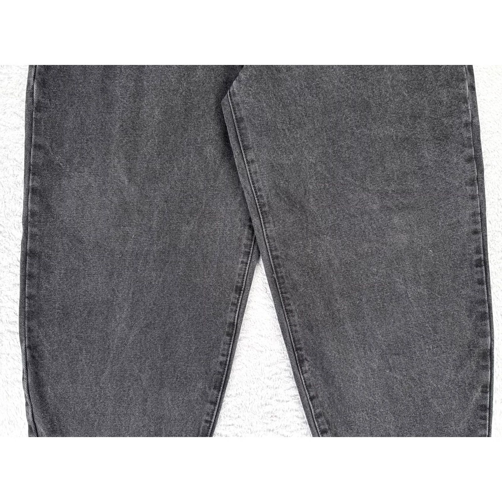 PRINCESS POLLY Princess Polly Jeans Womens 10 Gray Charcoal Wash Cropped High-Rise Mom Jeans 29x27 Relaxed 90s Vintage No Size 32" / US 10 / IT 46 - 3 Thumbnail