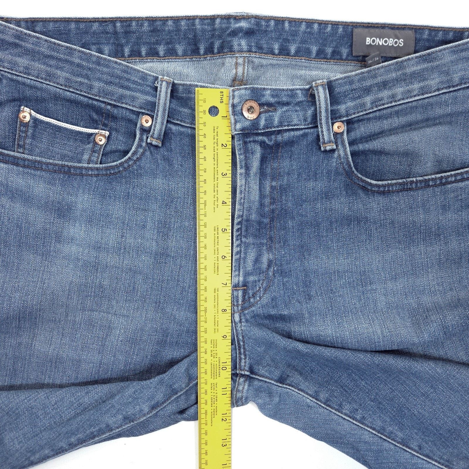 Bonobos Bonobos Selvedge Jeans Mens 35x35 Slim Fit Stretch Blue USA Size US 35 - 6 Thumbnail