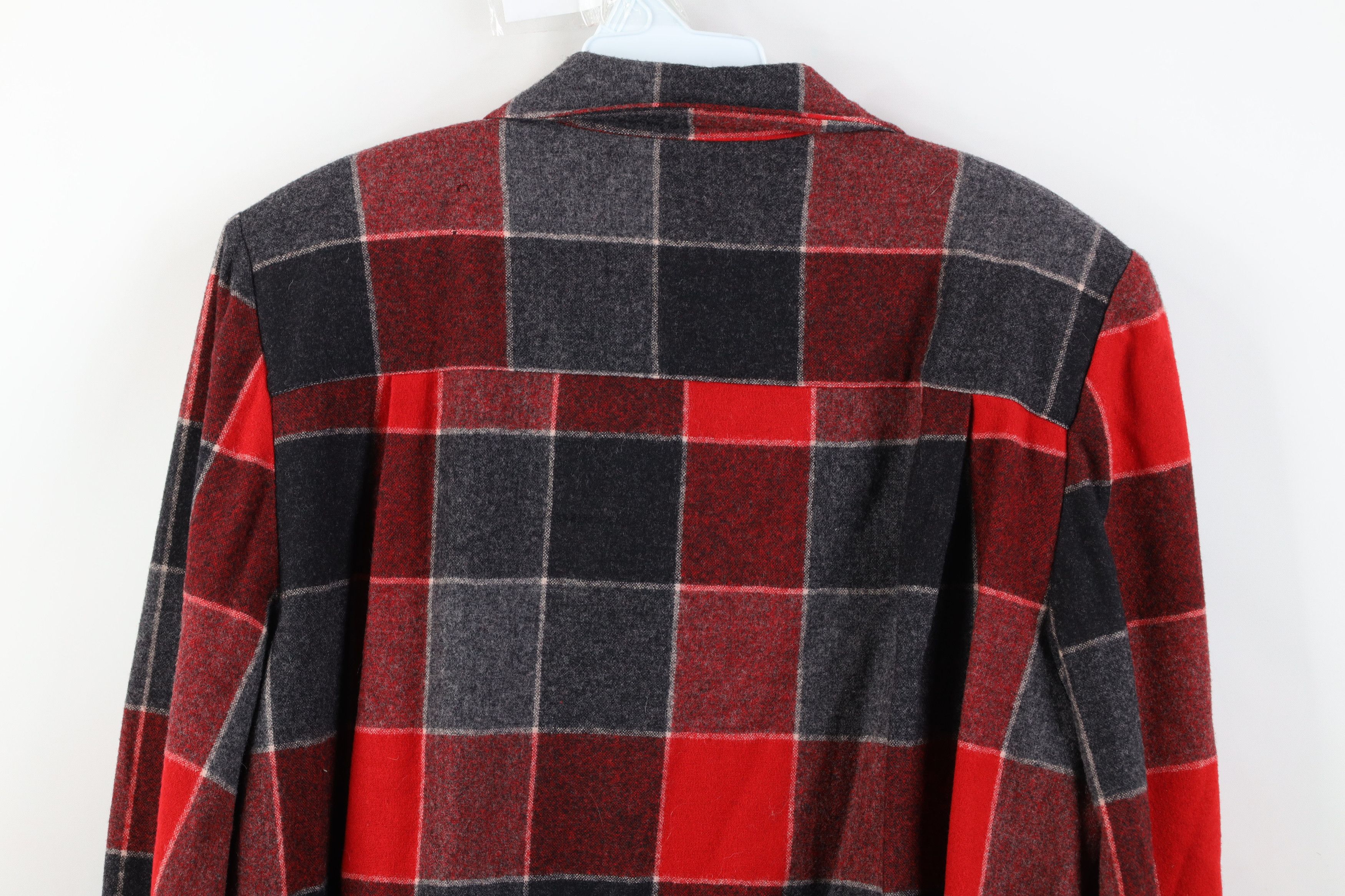 Pendleton Vintage 90s Pendleton Button Shirt Blazer Jacket Red Plaid Size L / US 10 / IT 46 - 13 Thumbnail