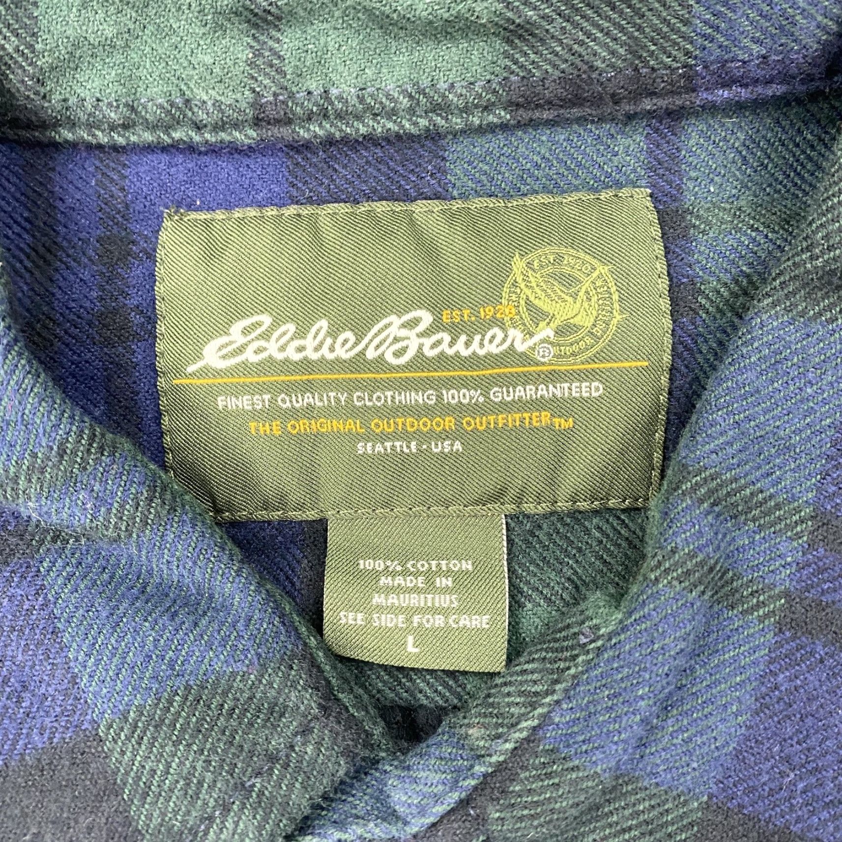 Eddie Bauer EDDIE BAUER Flannel Shirt Mens Large Blue Plaid Long Sleeve Button-Up Size US L / EU 52-54 / 3 - 5 Thumbnail