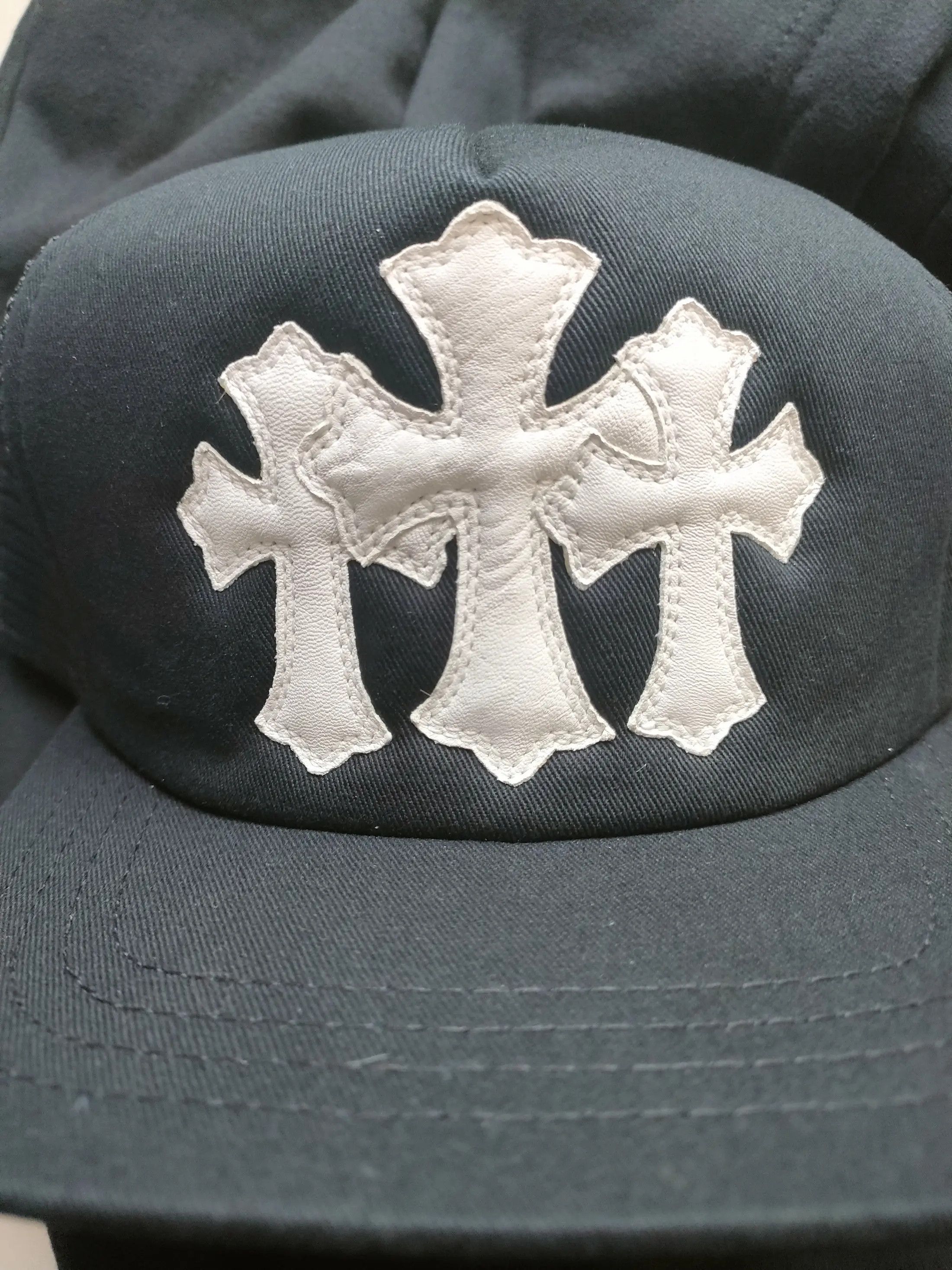 Chrome Hearts Chrome Hearts Triple Cross Patch Black Baseball Cap Size ONE SIZE - 6 Thumbnail