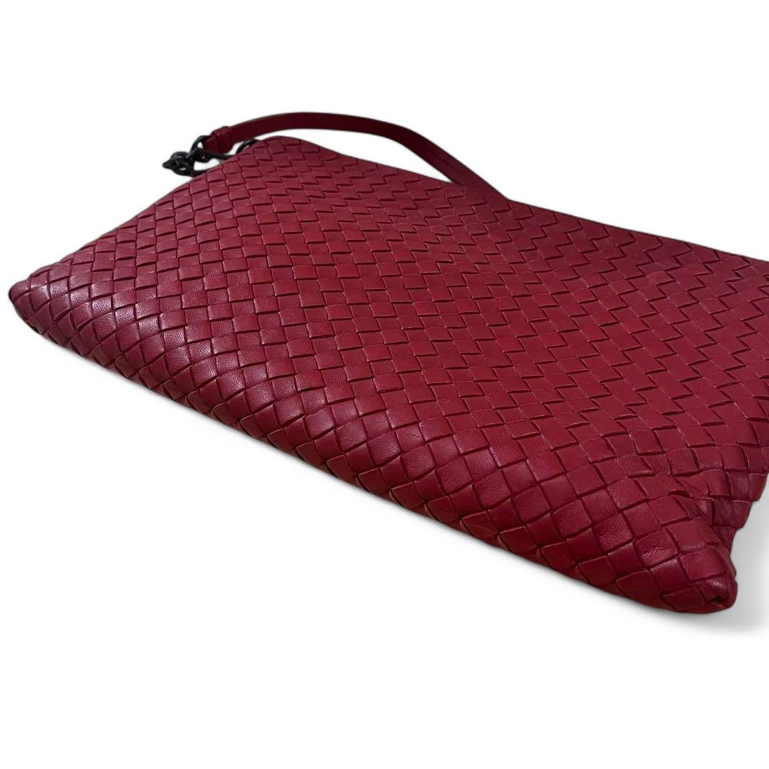 Bottega Veneta Bottega Veneta - Intrecciato Handbag Red Leather Vintage Size ONE SIZE - 4 Thumbnail