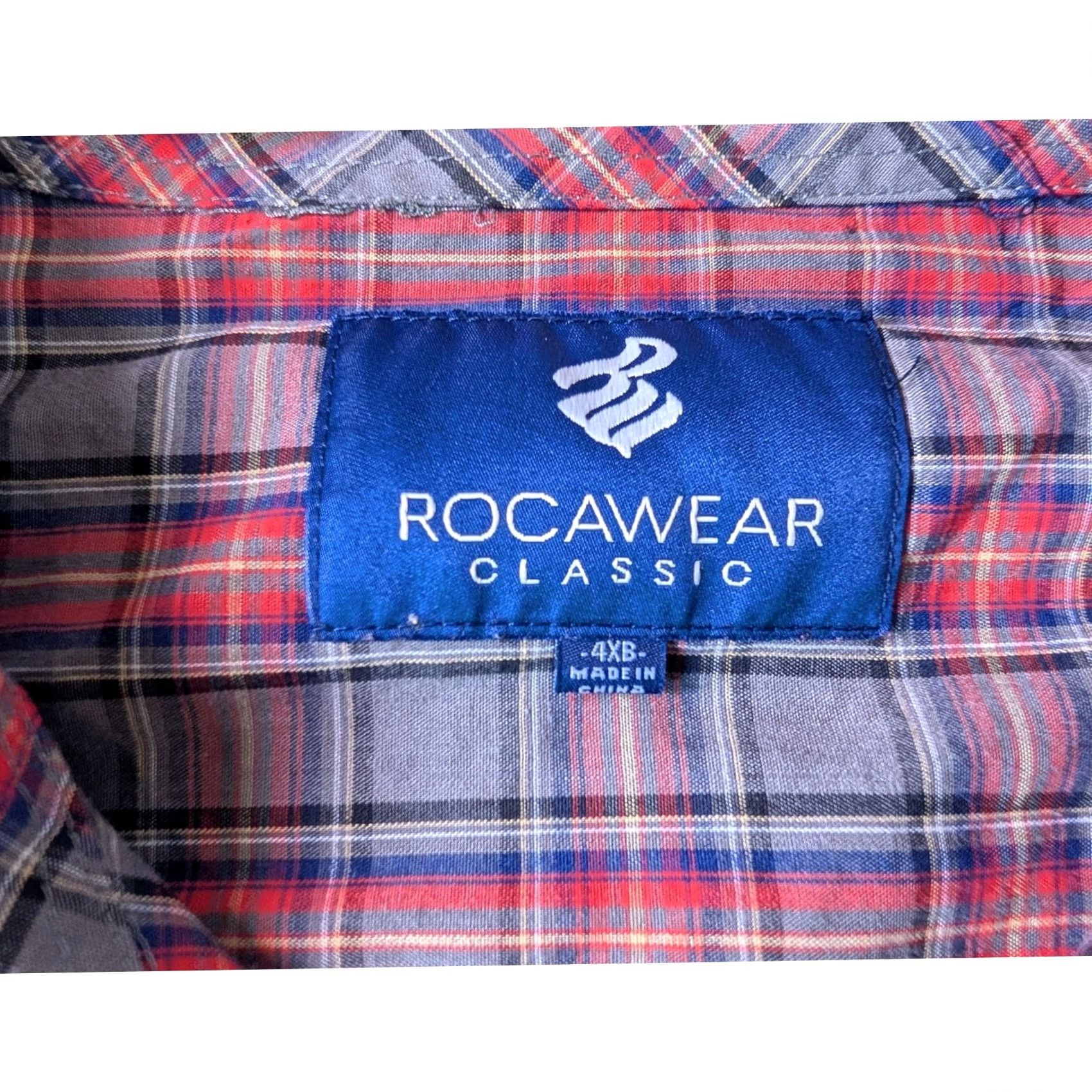 Rocawear Rocawear Classic Button-Up Shirt Multicolor Plaid 4XBig & Tall Mens Long Sleeve Collared Elbow Patches Pockets Hip Hop Casual Shirt Size US XXL / EU 58 / 5 - 2 Thumbnail