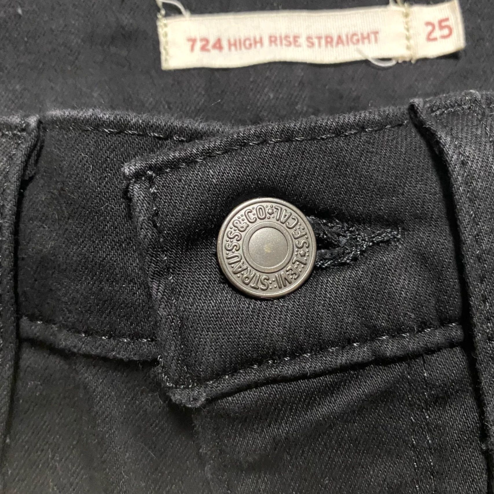 Levi's Levi's 724 Jeans Black Dark Wash High Rise Straight Leg Womens Size 25 Denim Regular Fit Size 42" / US 20 - 4 Thumbnail