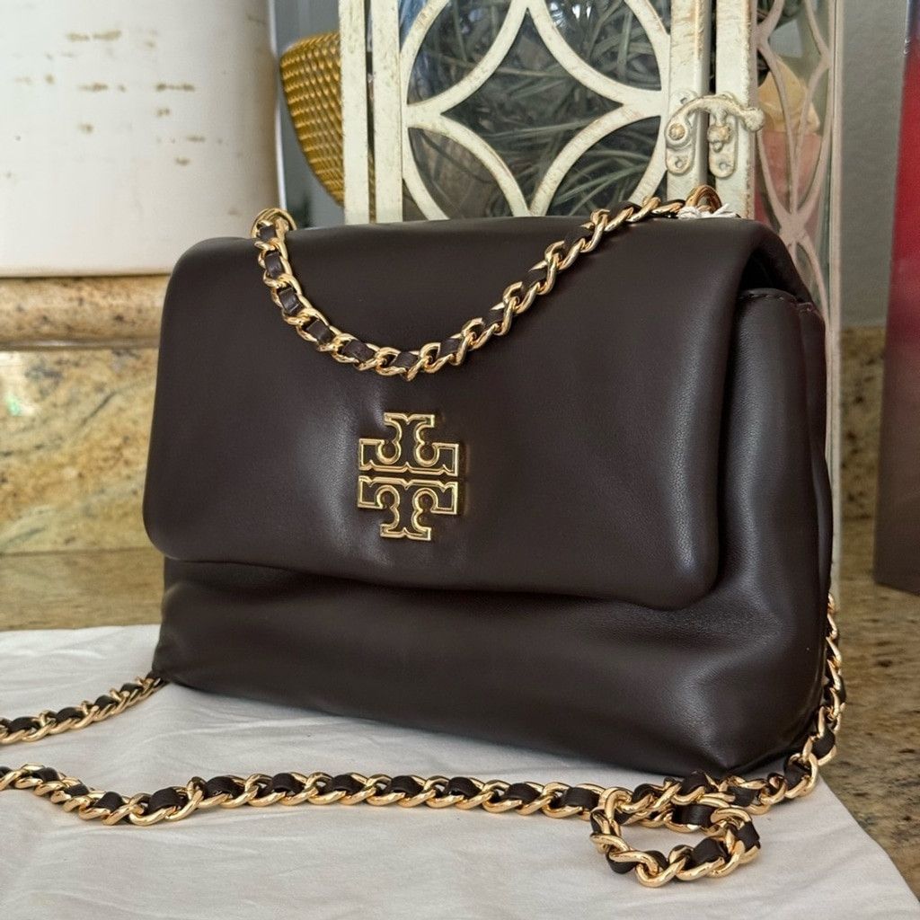 Tory Burch TORY BURCH BRITTEN LEATHER PUFFY ADJUSTABLE SHOULDER BAG Size ONE SIZE - 1 Thumbnail
