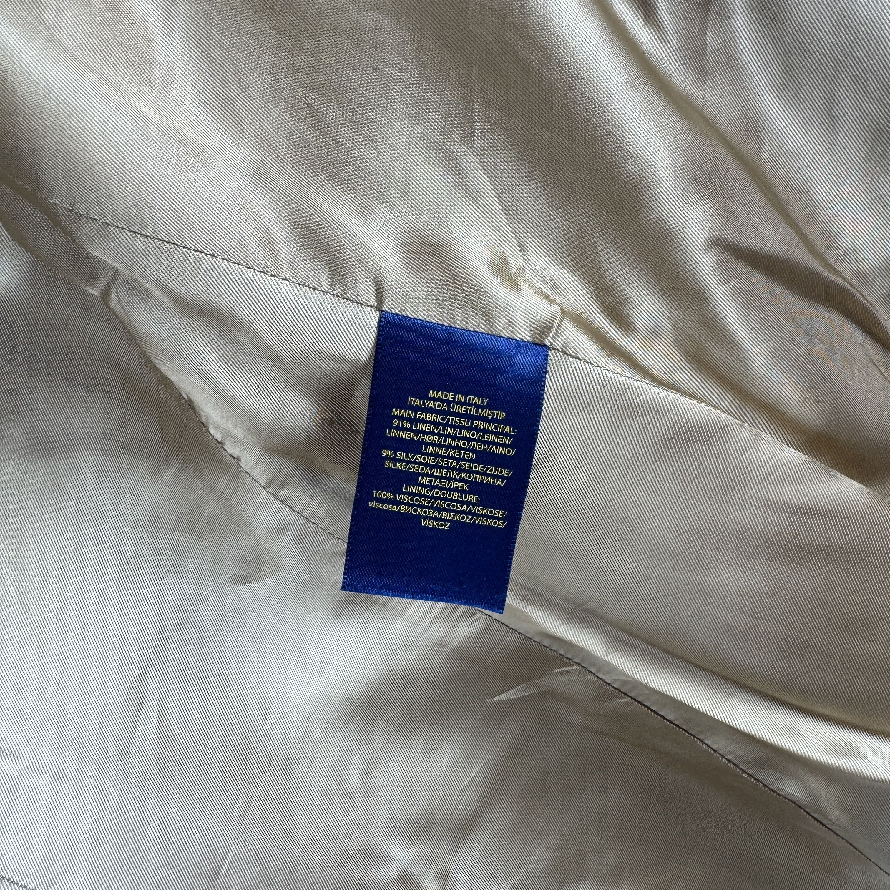 Polo Ralph Lauren Women`s Polo Ralph Lauren Linen Silk Herringbone Blazer Size M / US 6-8 / IT 42-44 - 11 Thumbnail