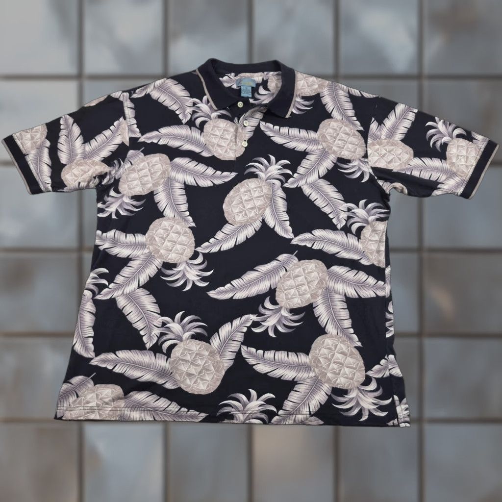 Vintage VINTAGE Kailua Bay Resortwear Polo Shirt Mens 2XL Black Pineapple Hawaiian Aloha Graphic Print Shirt Men 2XL Size US XXL / EU 58 / 5 - 1 Thumbnail