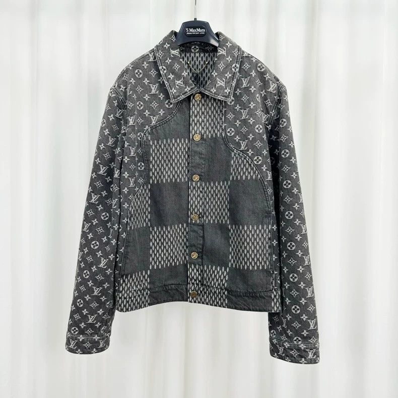 Louis Vuitton Louis Vuitton Black and grey print denim jacket Size US M / EU 48-50 / 2 - 1 Thumbnail