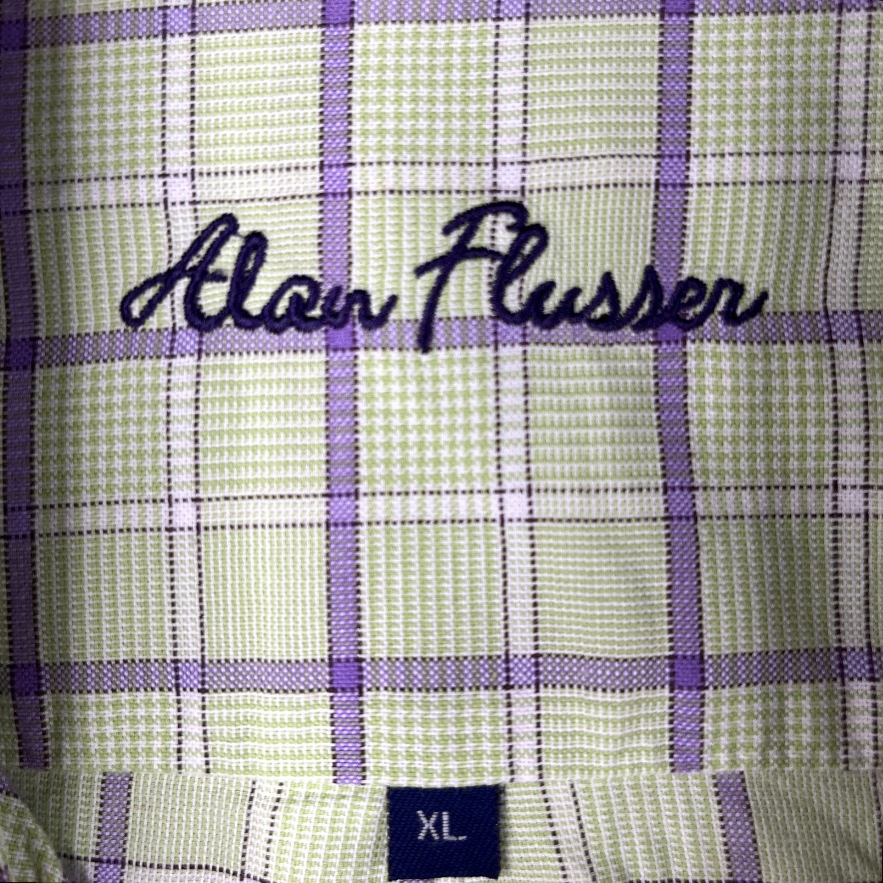 Vintage Alan Flusser Shirt XL Green Purple Check Casual Button Up Long Sleeve Mens Shirt Size US XL / EU 56 / 4 - 5 Thumbnail