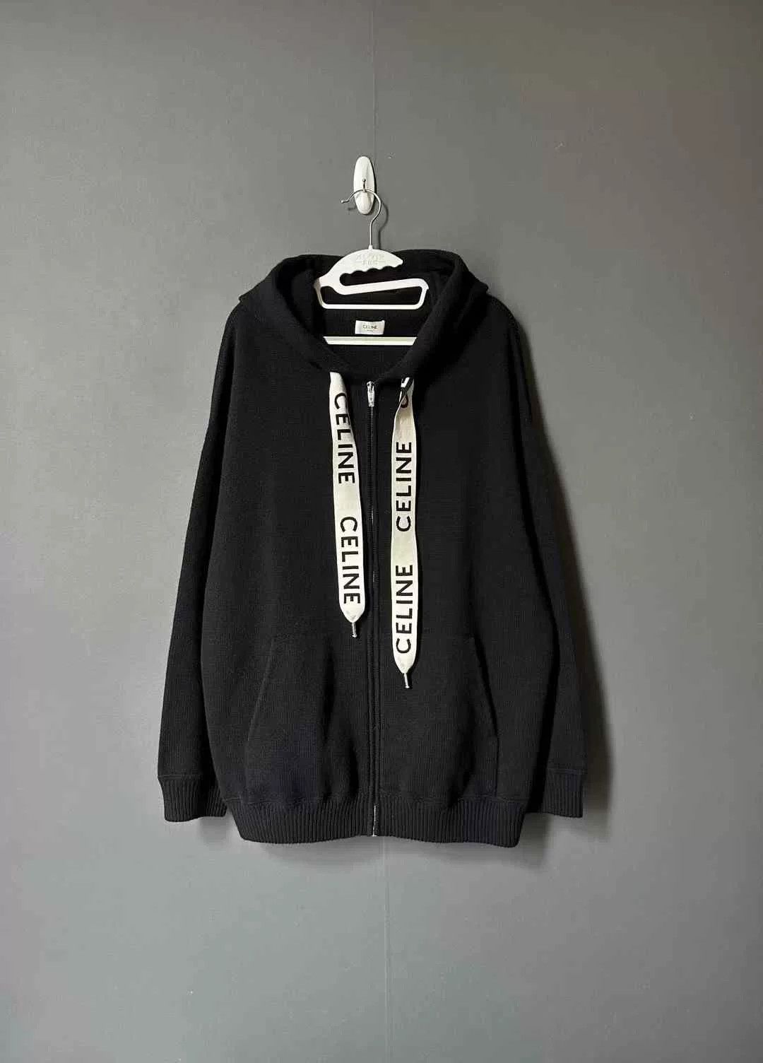 Celine Celine Black Cashmere Drawstring Zip Jacket Size XS / US 0-2 / IT 36-38 - 1 Thumbnail