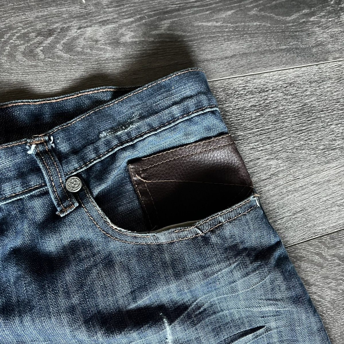 Vintage Vintage King Maker Cross Logo Distressed Denim Jeans 38x32 Size US 38 / EU 54 - 7 Thumbnail