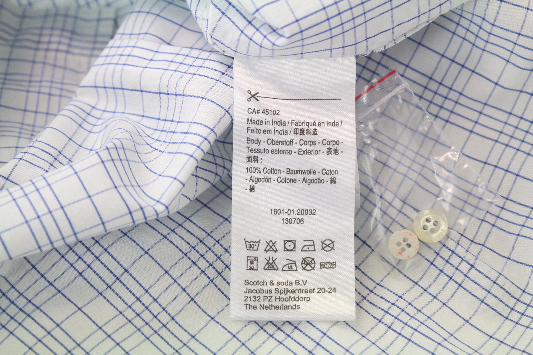 Scotch & Soda AMS COUTURE S Light Blue Slim Cotton Shirt 74790 Size US S / EU 44-46 / 1 - 7 Thumbnail