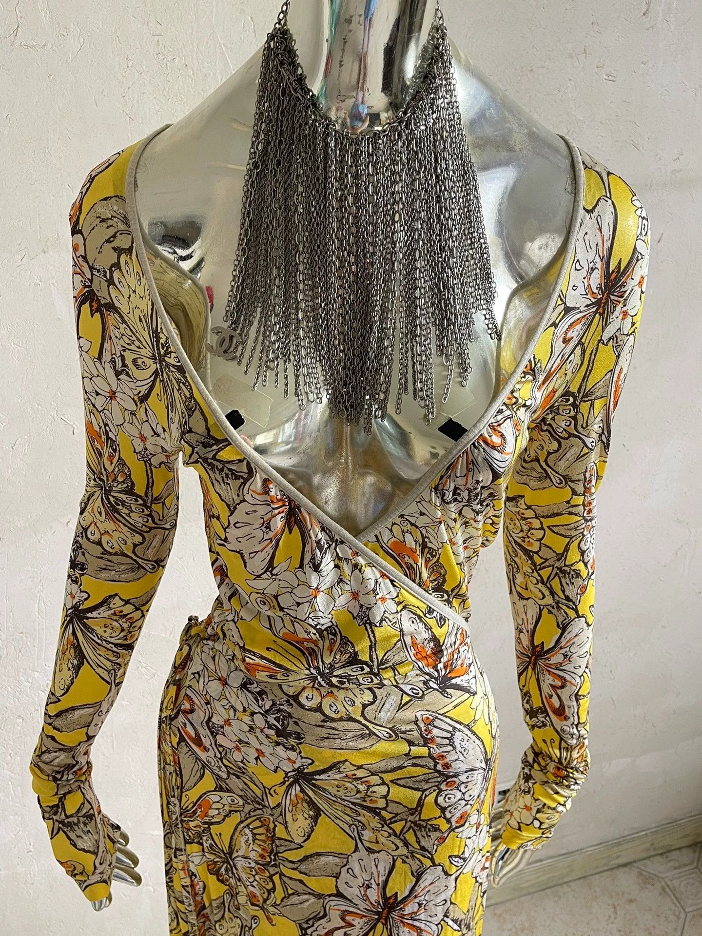 Miss Sixty Miss Sixty Vintage Butterfly Floral Ultra-Low Neck Dress Size S / US 4 / IT 40 - 2 Thumbnail
