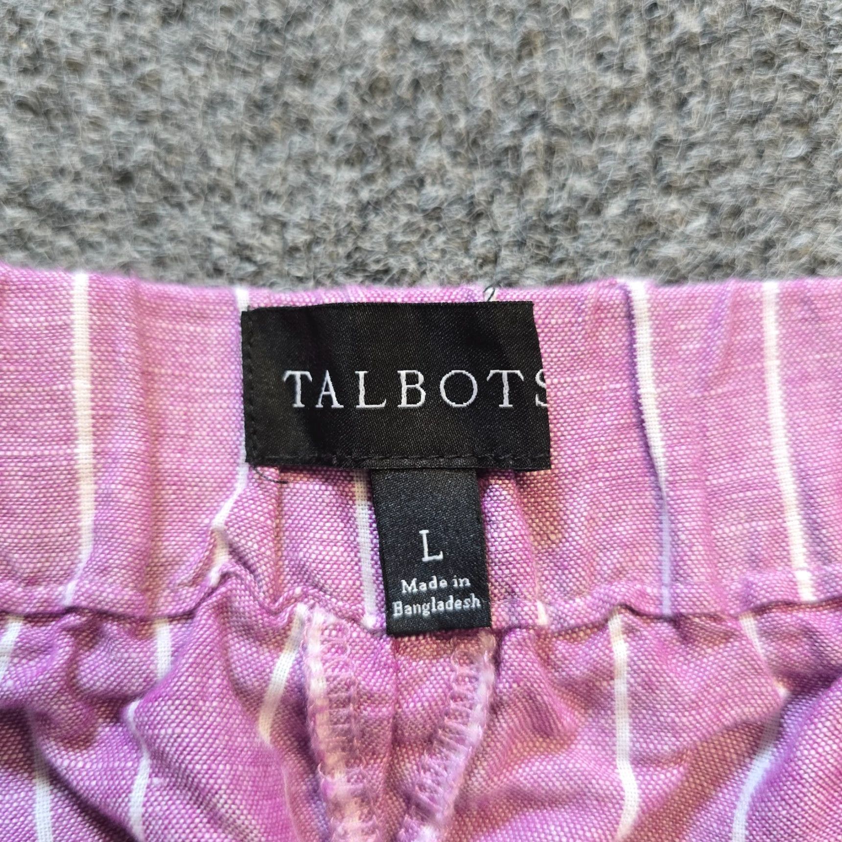 Talbots Talbots Pants Womens Large Purple Striped Wide-Leg Linen Blend Pockets Cropped Casual Size 36" / US 14 / IT 50 - 4 Thumbnail