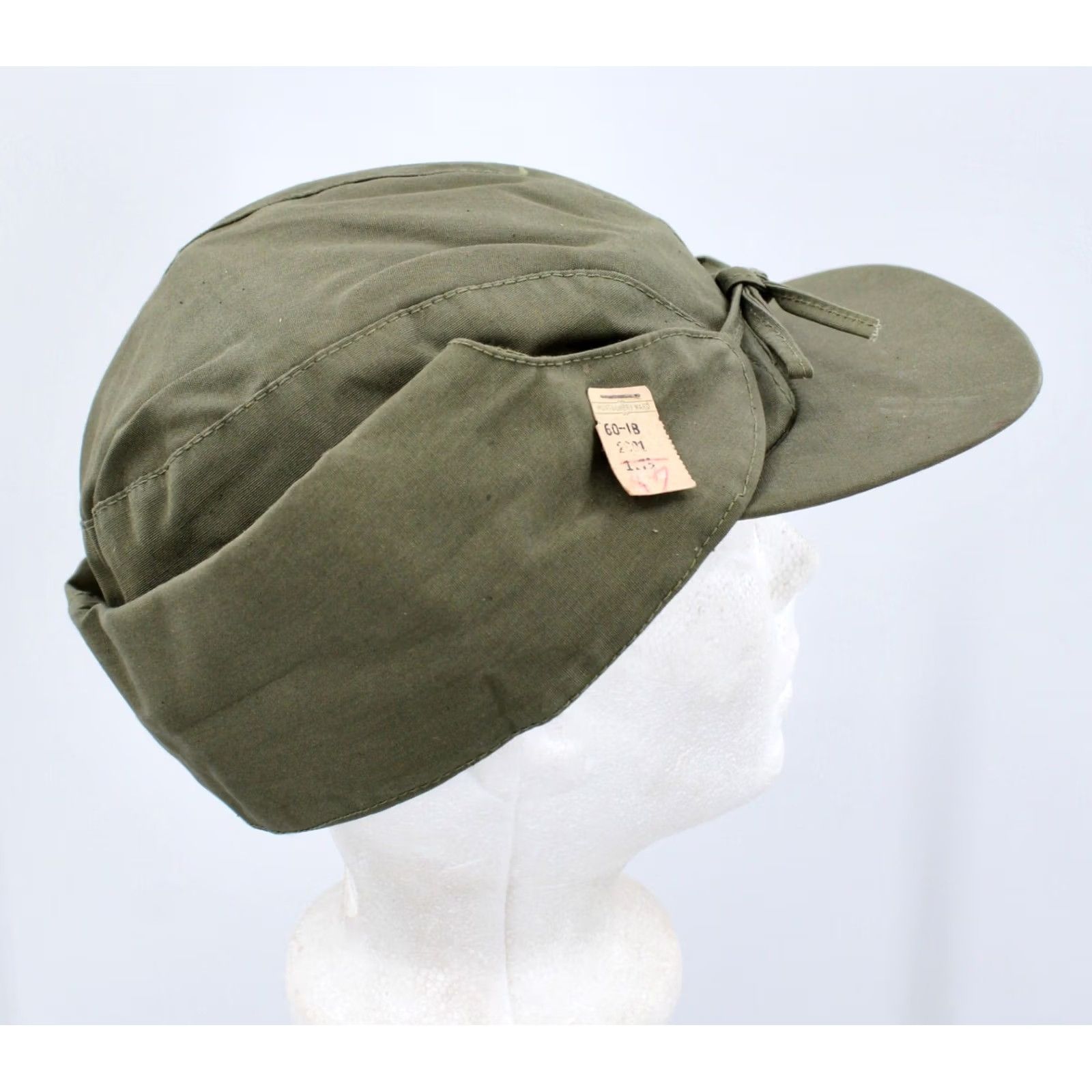 Vintage VINTAGE 1930s Olive Green Hunter Cap 7 1/4 30s Mens Size ONE SIZE - 5 Thumbnail