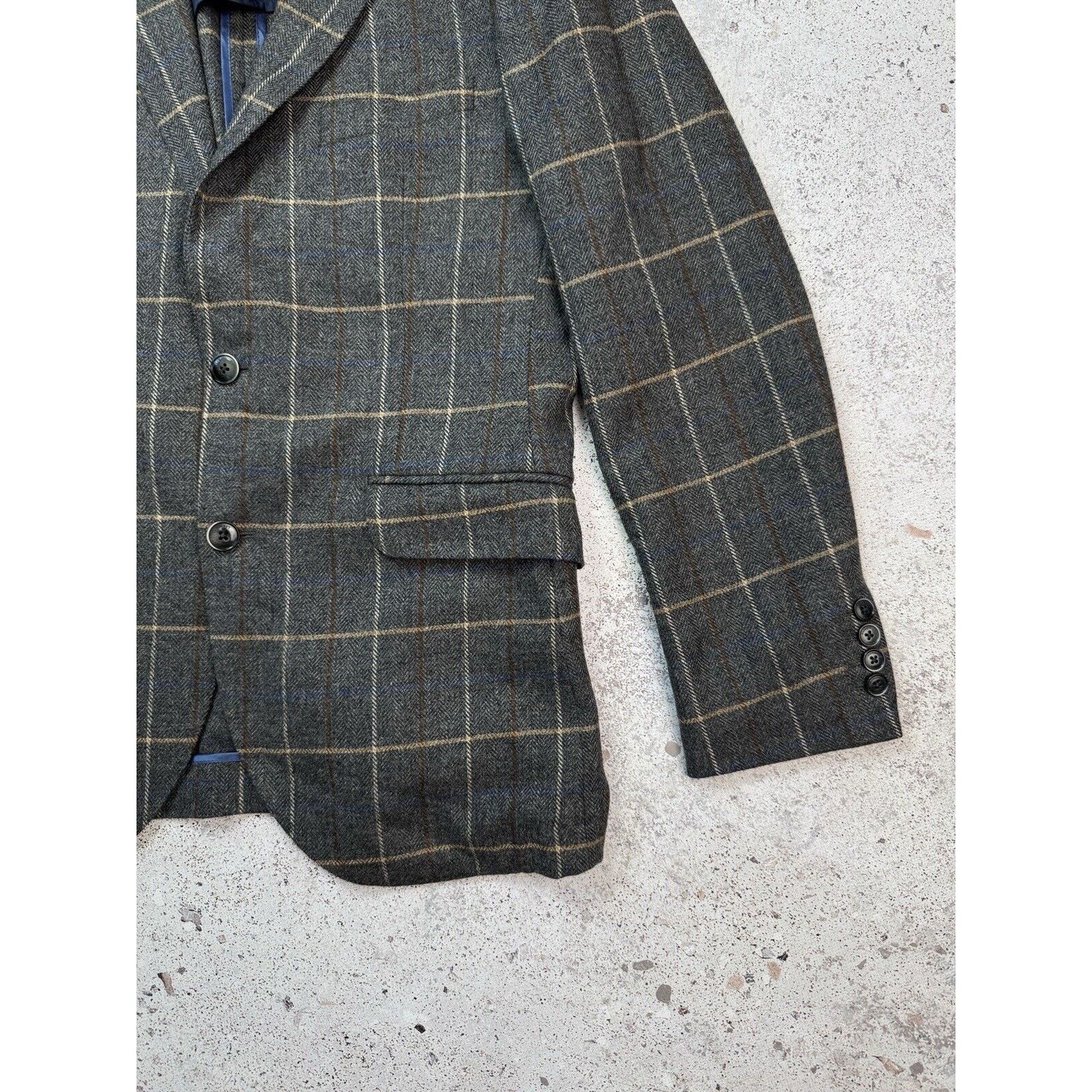Hackett Hackett London Light Wool Plaid Blazer Jacket Size 40(180) Size 40R - 6 Thumbnail