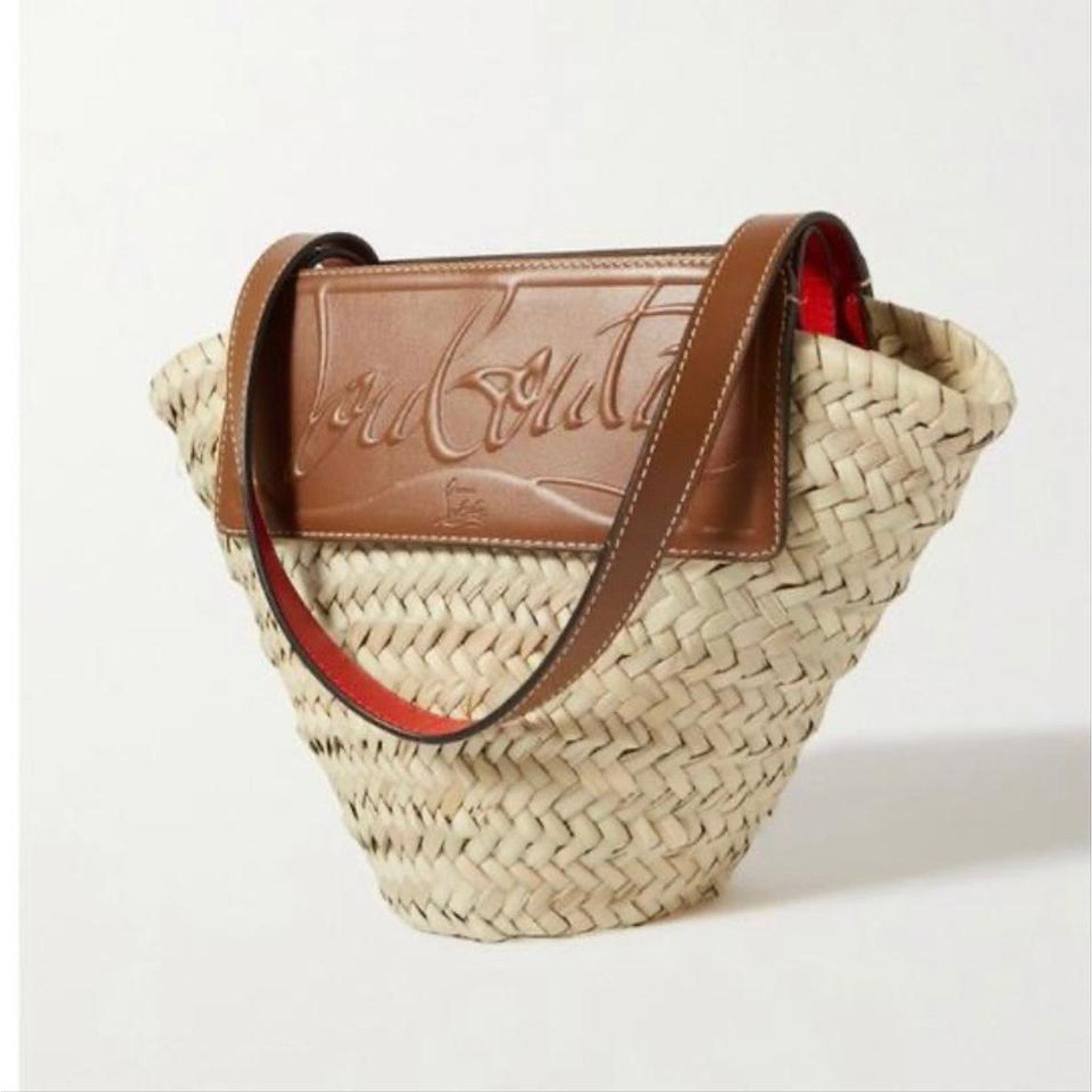 Christian Louboutin Loubishore small logo embossed straw basket Size ONE SIZE - 3 Thumbnail