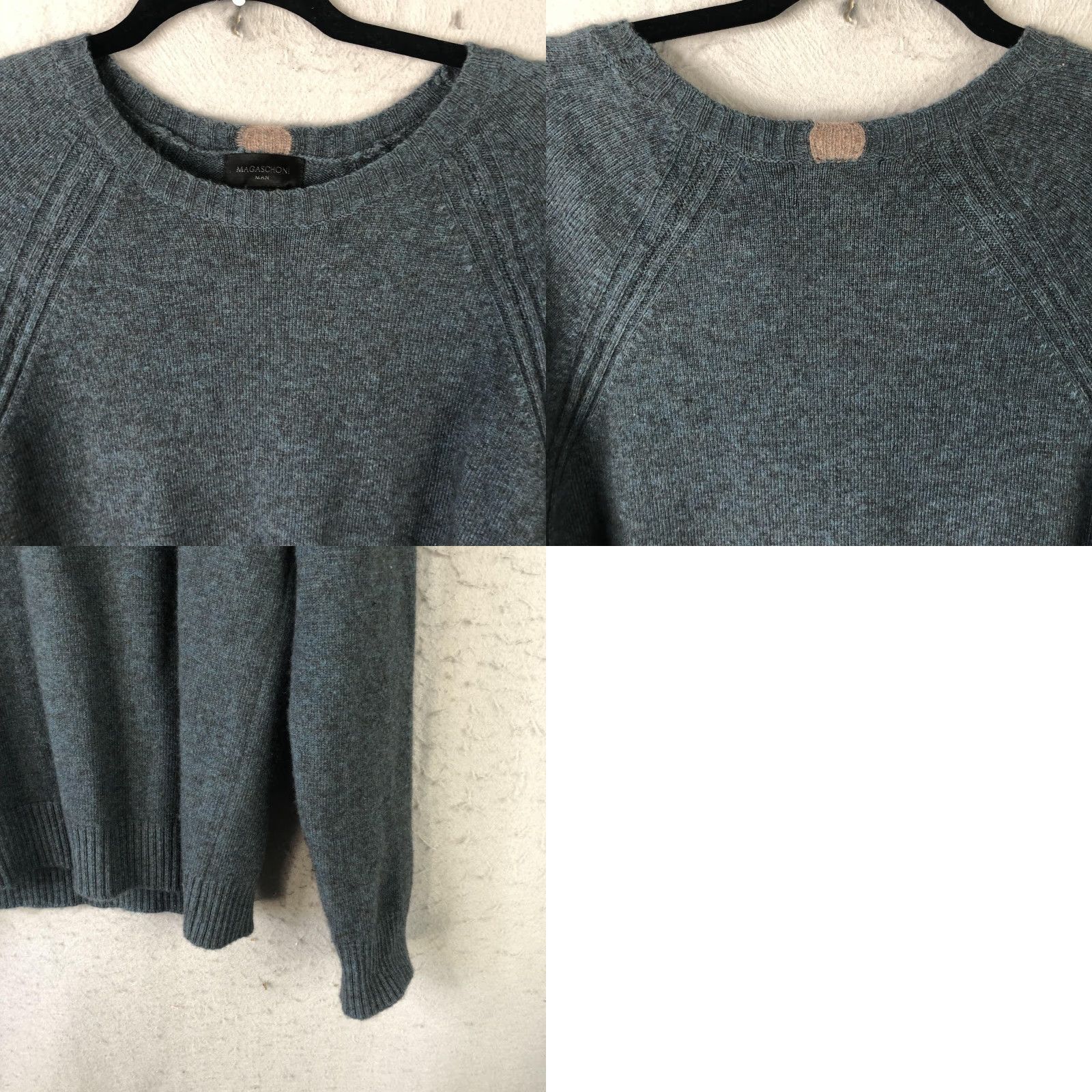 Vintage Magaschoni Sweater Mens Medium Blue Wool Yak Blend Crewneck Knit Pullover Size US M / EU 48-50 / 2 - 8 Thumbnail