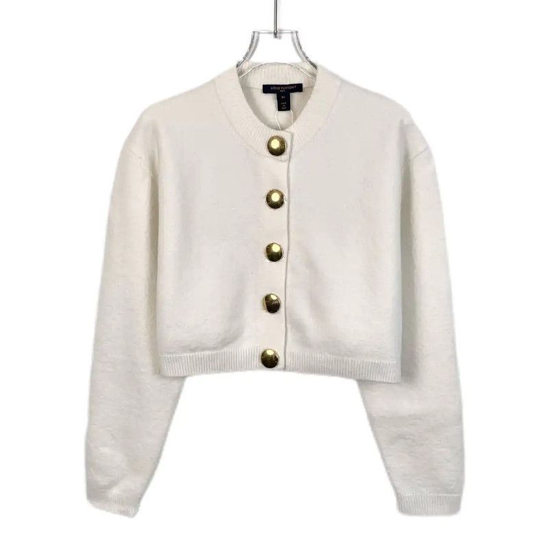 Louis Vuitton Louis Vuitton White Wool Cardigan for Women 0089 Size XS / US 0-2 / IT 36-38 - 1 Thumbnail
