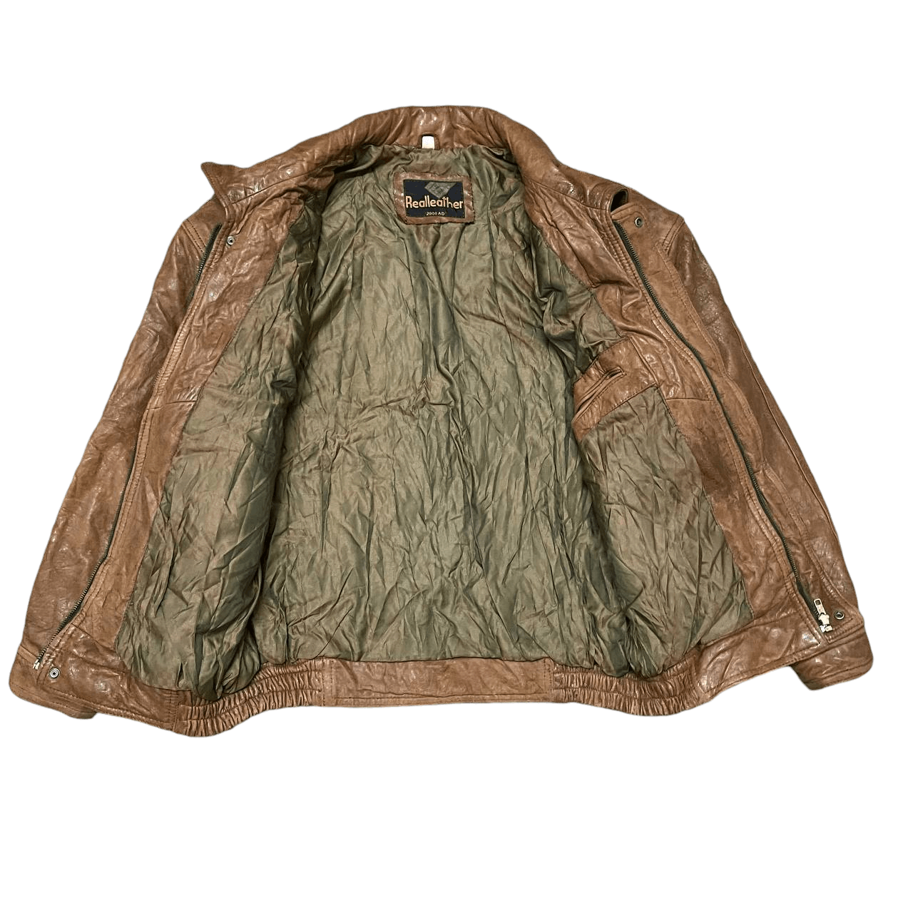 Genuine Leather Vintage 00's Real Leather Bomber Style Jacket Size US L / EU 52-54 / 3 - 8 Thumbnail