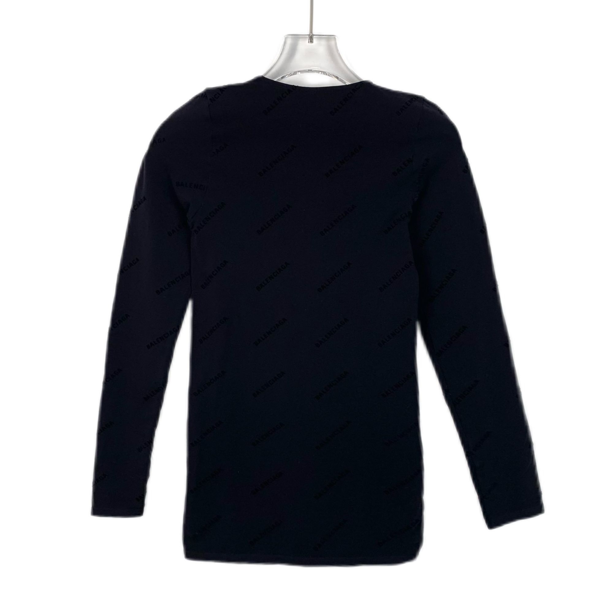 Balenciaga Balenciaga Black Logo Print Knit Sweater Size S Made In Ital Size S / US 4 / IT 40 - 7 Thumbnail