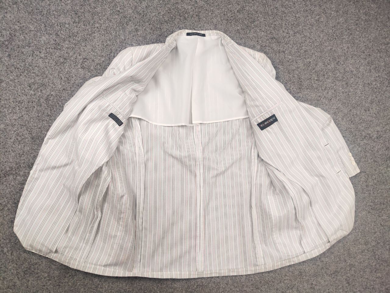Yves Saint Laurent Vintage 80's Yves Saint Laurent France striped Blazer Jacket Size US M / EU 48-50 / 2 - 13 Thumbnail