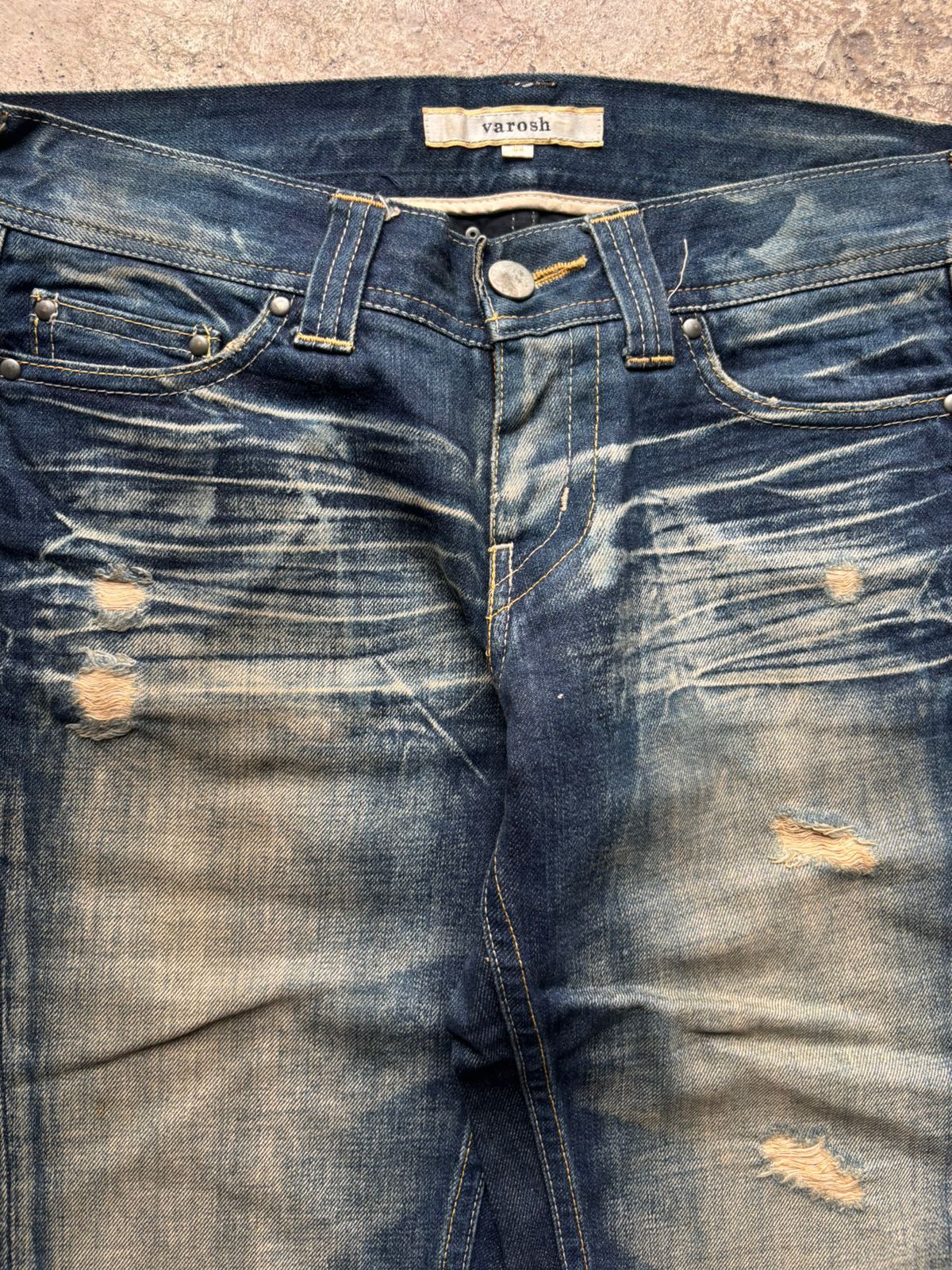 Japanese Brand 2000s Varosh Japan Swarovski Studded Flared Jeans Size US 30 / EU 46 - 10 Thumbnail
