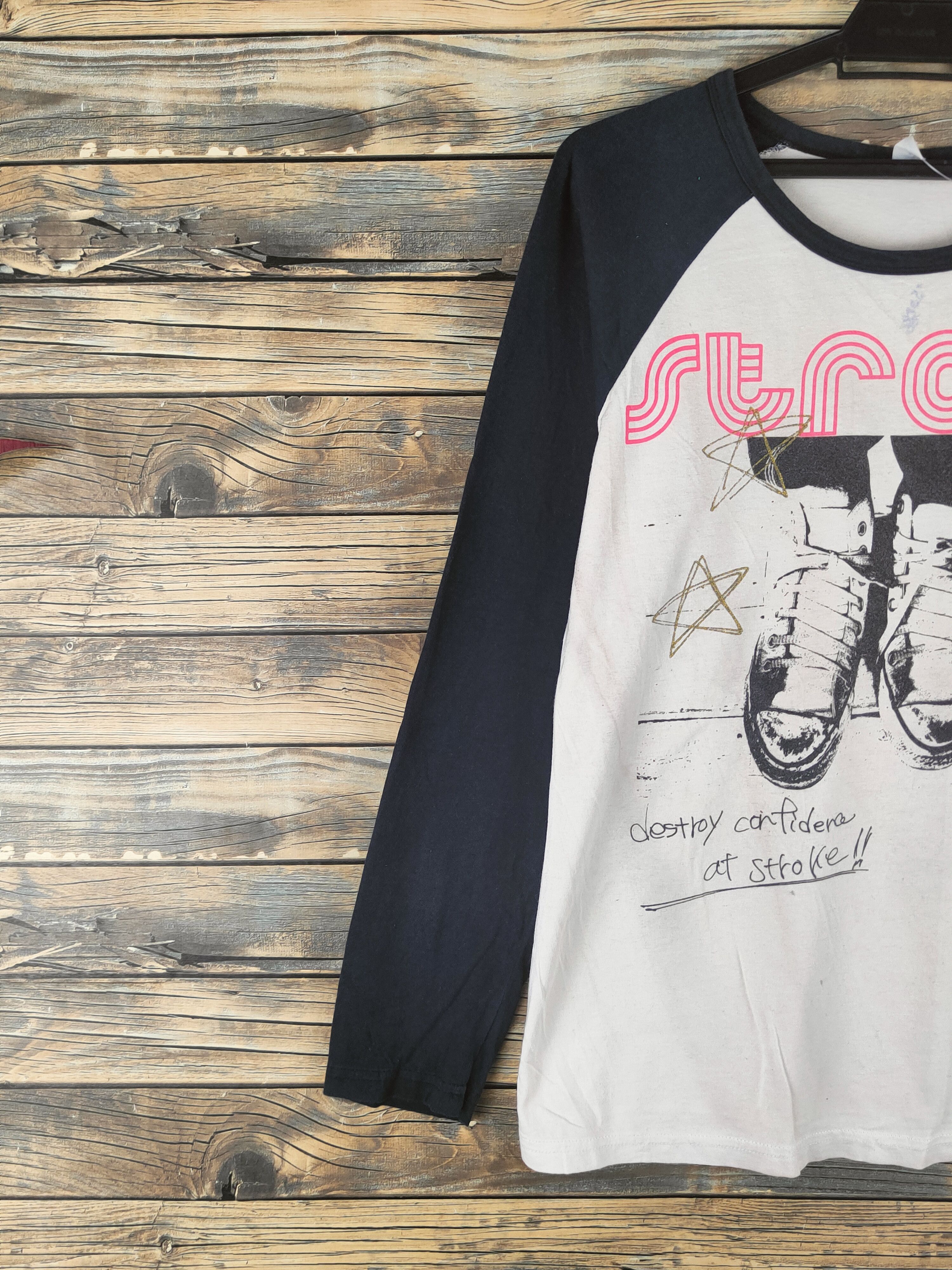 Band Tees Stroke Colibri Marca Cream Black Long Sleeve T-shirts #S2856 Size US M / EU 48-50 / 2 - 4 Thumbnail