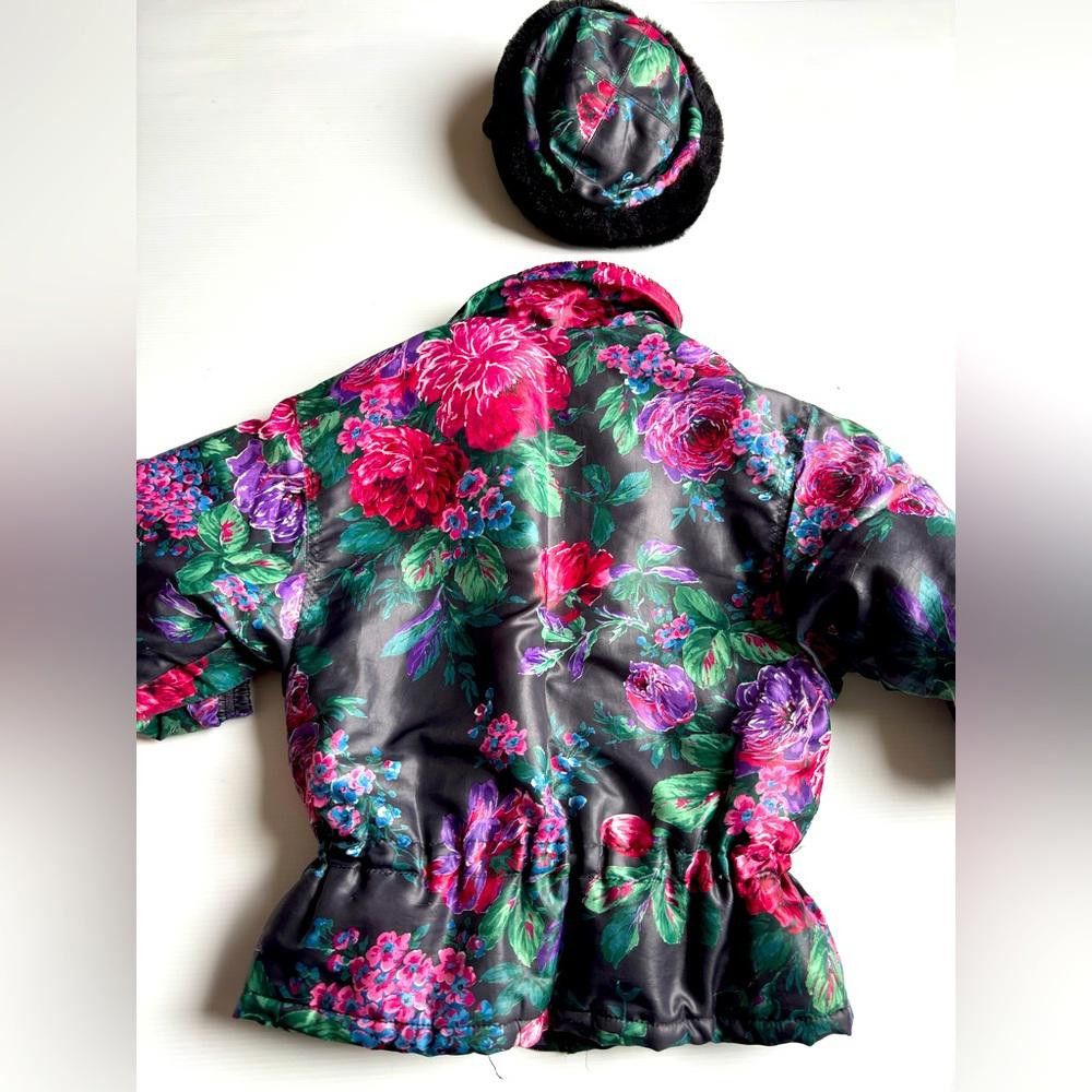 Designer Vintage Retro 80s Children's Ski Jacket with Hat Size US XXS / EU 40 - 2 Thumbnail