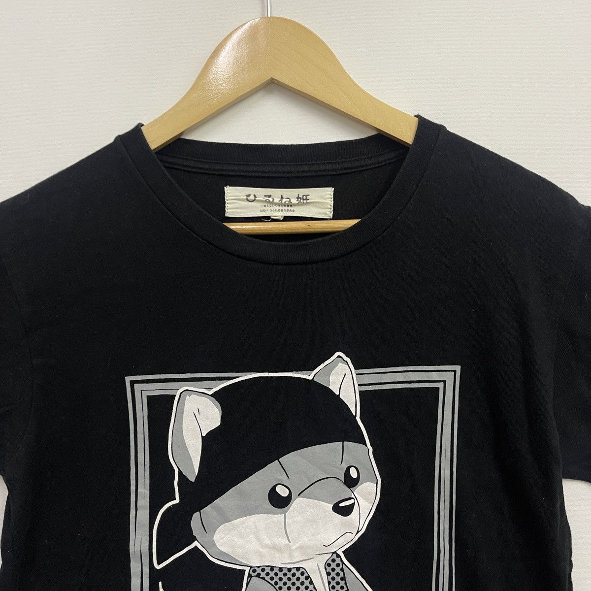Anime Black Graphic Tee with Cool Bear in Bandana & Vest Size US S / EU 44-46 / 1 - 2 Thumbnail