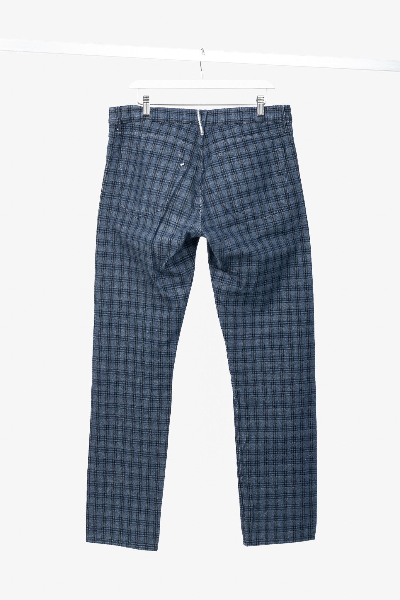3x1 3x1 M4 Blue Plaid Slim 5-Pocket Jeans Size US 34 / EU 50 - 2 Thumbnail