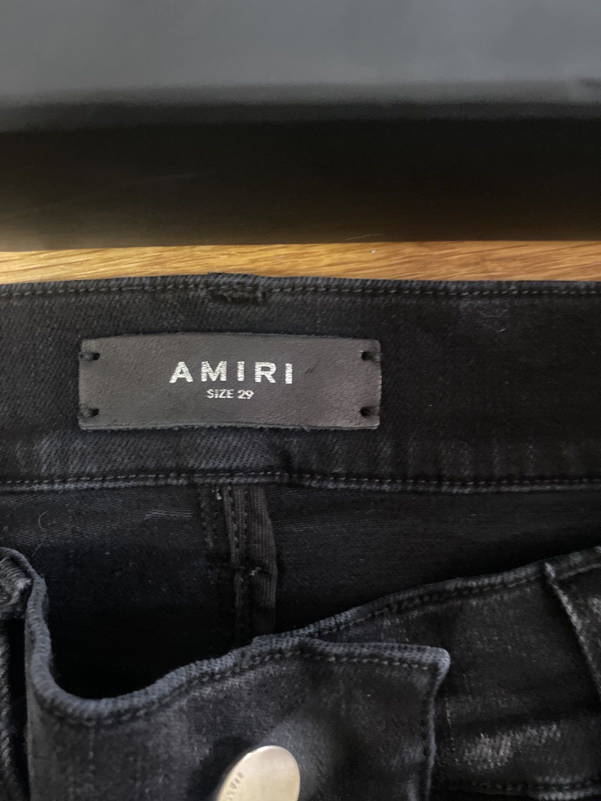 Amiri × Vintage Amiri staggered logo aged skinny jeans Size US 29 - 6 Thumbnail