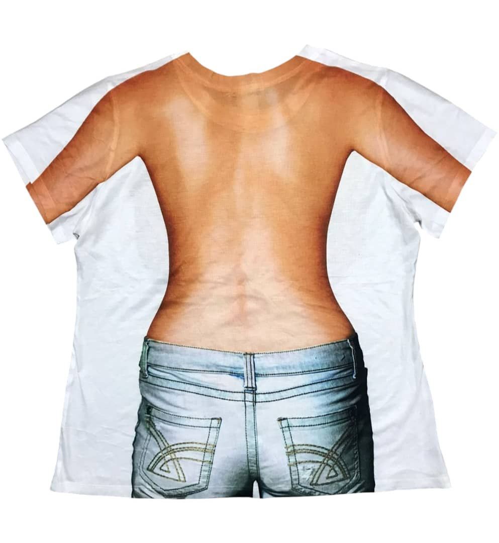 Vintage FAUXREAL Sexy Girl Big Print Ovp Shirt Rare Size XL / US 12-14 / IT 48-50 - 10 Thumbnail
