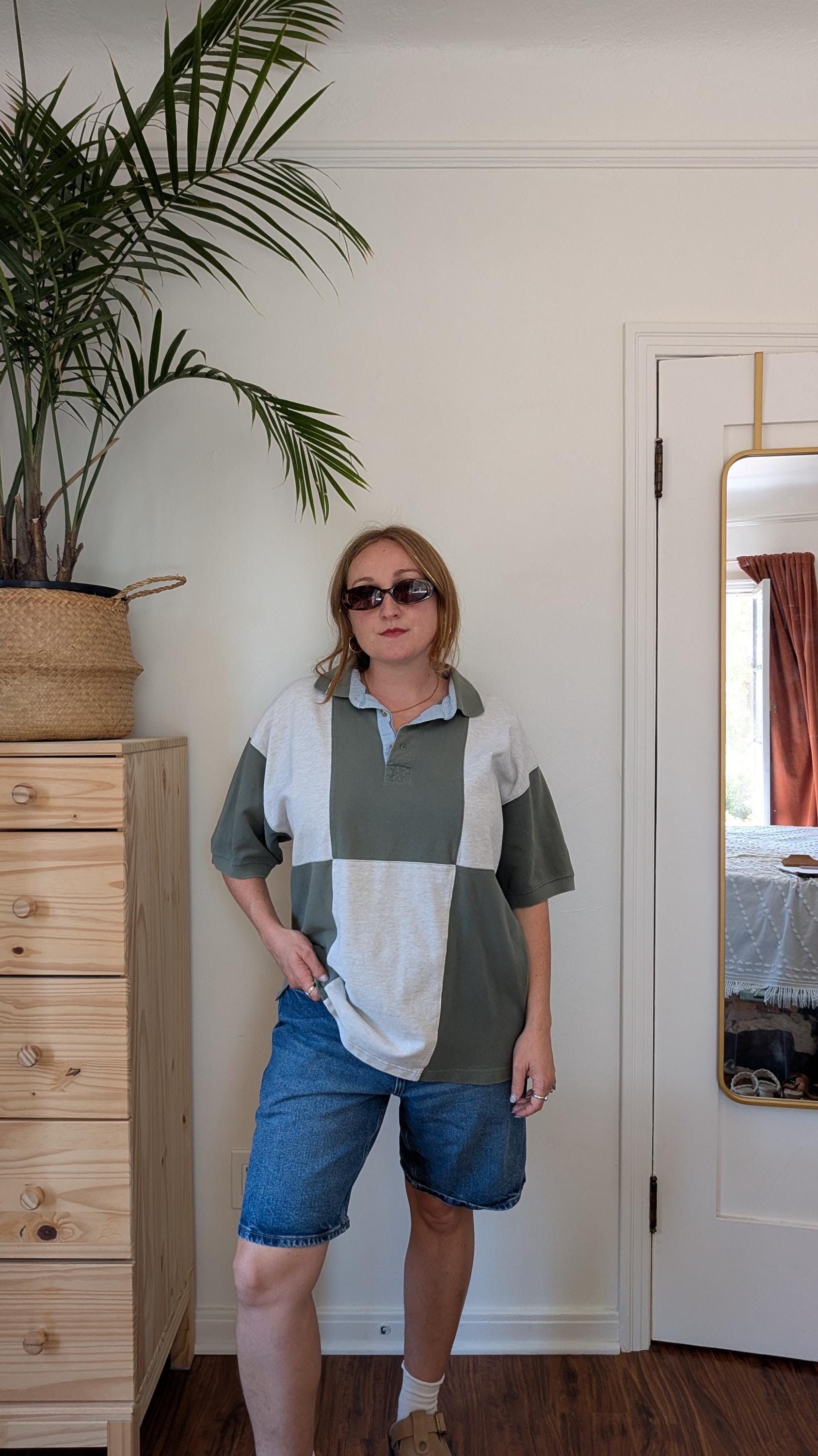 Levi's Vintage Clothing Vintage 90s Checkered Green Heather Grey Cotton Polo Shirt Size US L / EU 52-54 / 3 - 1 Thumbnail