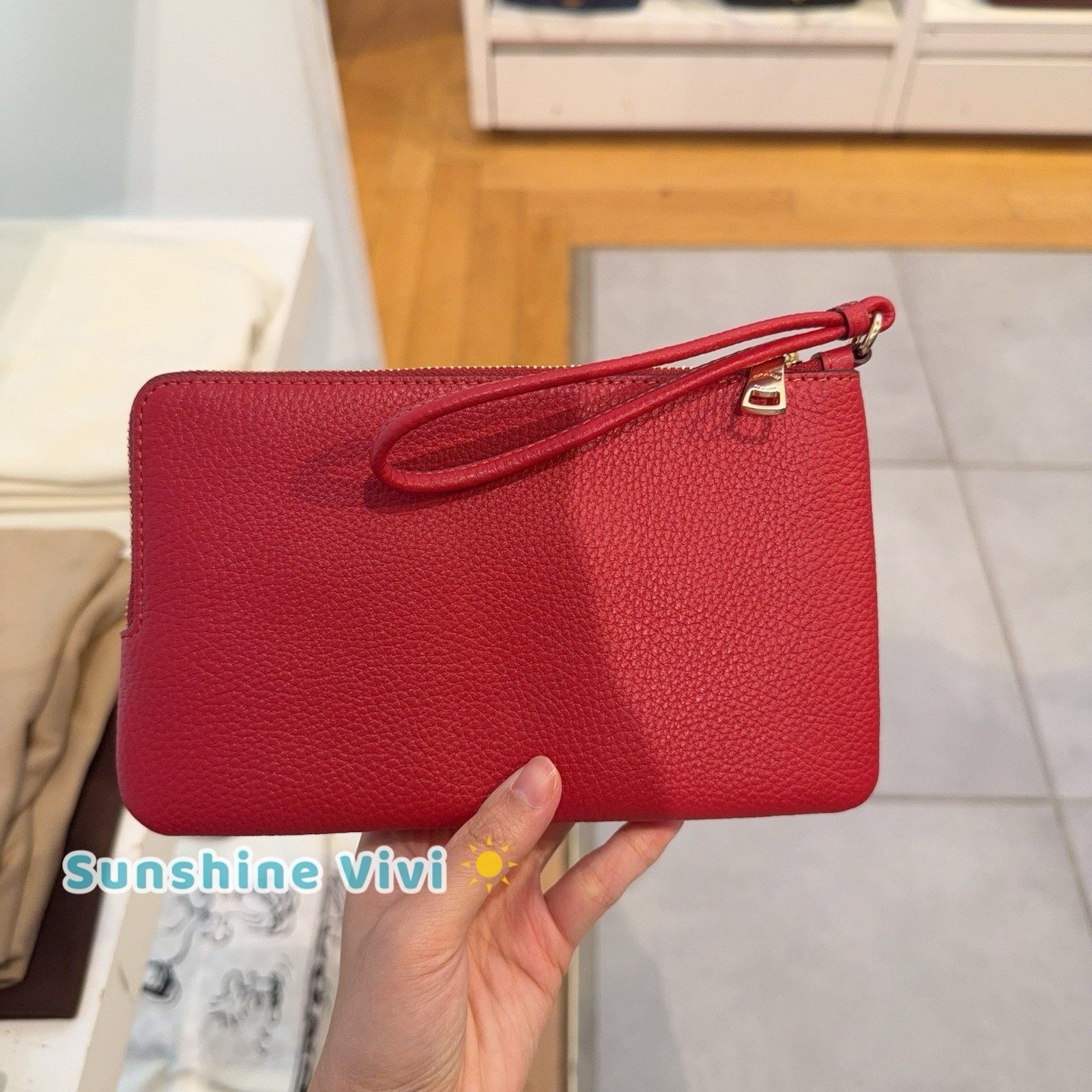 Coach NWT Coach Double Zip Wallet Wristlet Leather CX161 True Red Size ONE SIZE - 3 Thumbnail