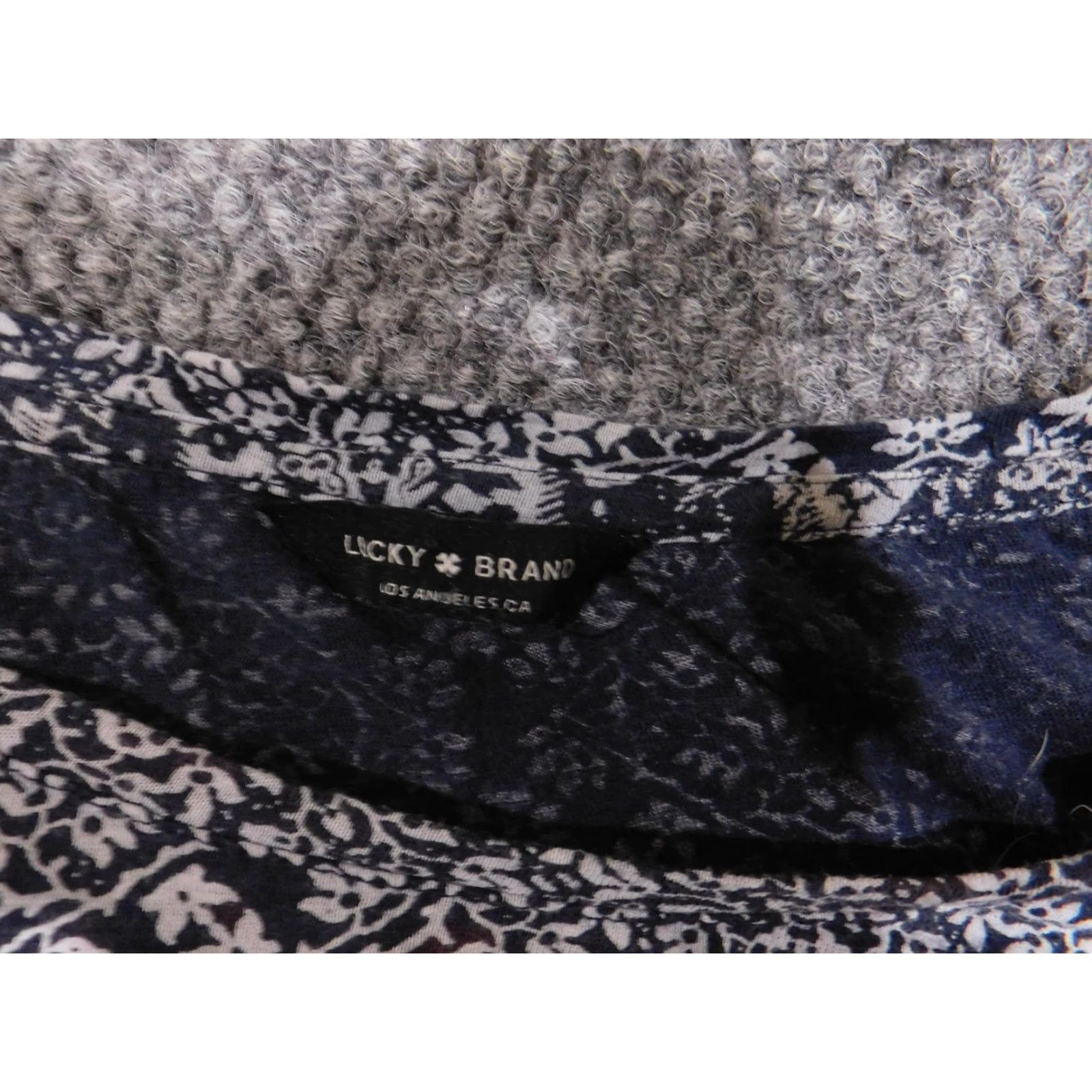 Lucky Brand Lucky Brand Blouse Womens Medium Blue Paisley Pattern Tunic 3/4 Sleeve Scoop Neck Size M / US 6-8 / IT 42-44 - 7 Thumbnail