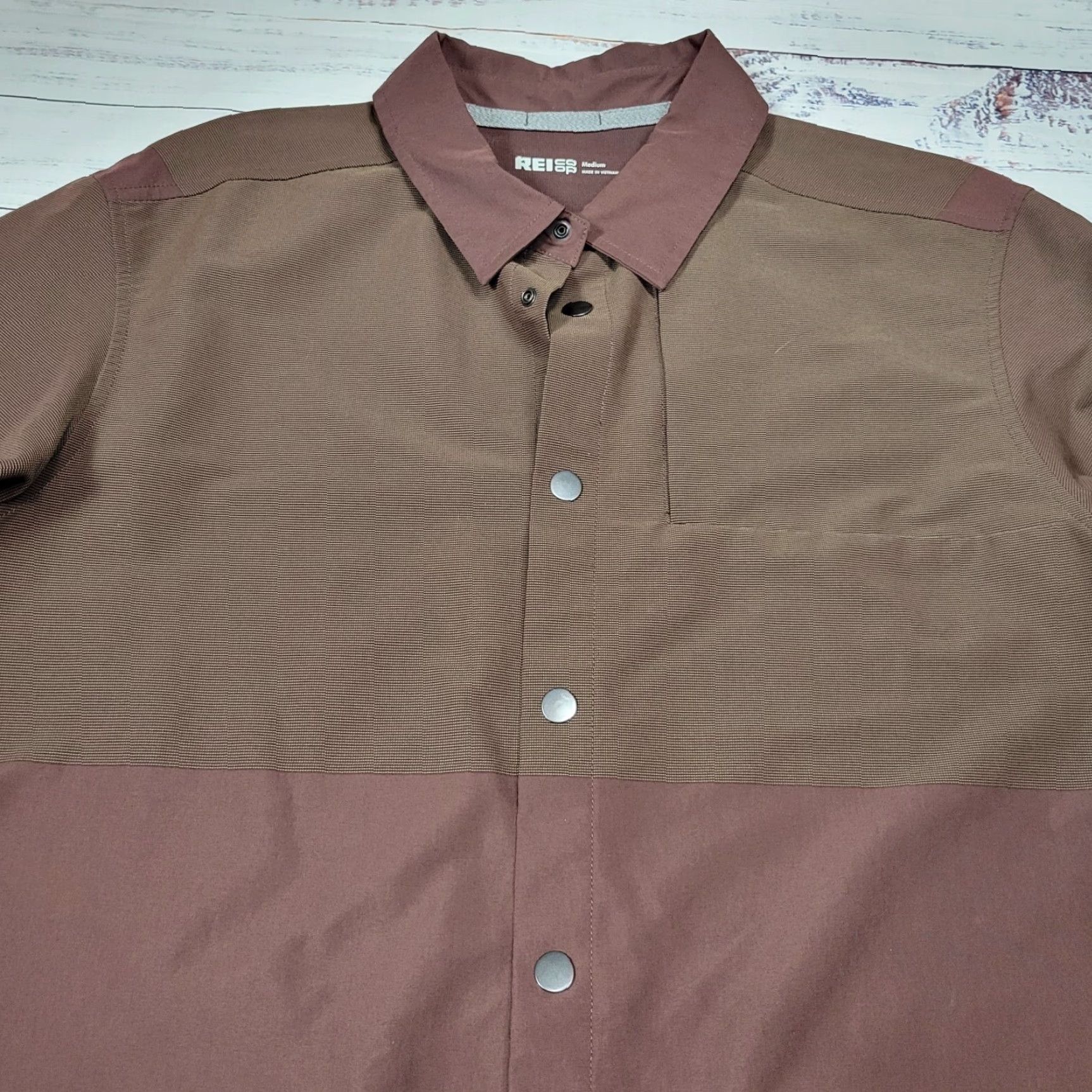 Vintage REI Co-op Mens Shirt Jacket Nylon Blend Size M Brown/Maroon Snap Front Size US M / EU 48-50 / 2 - 4 Thumbnail