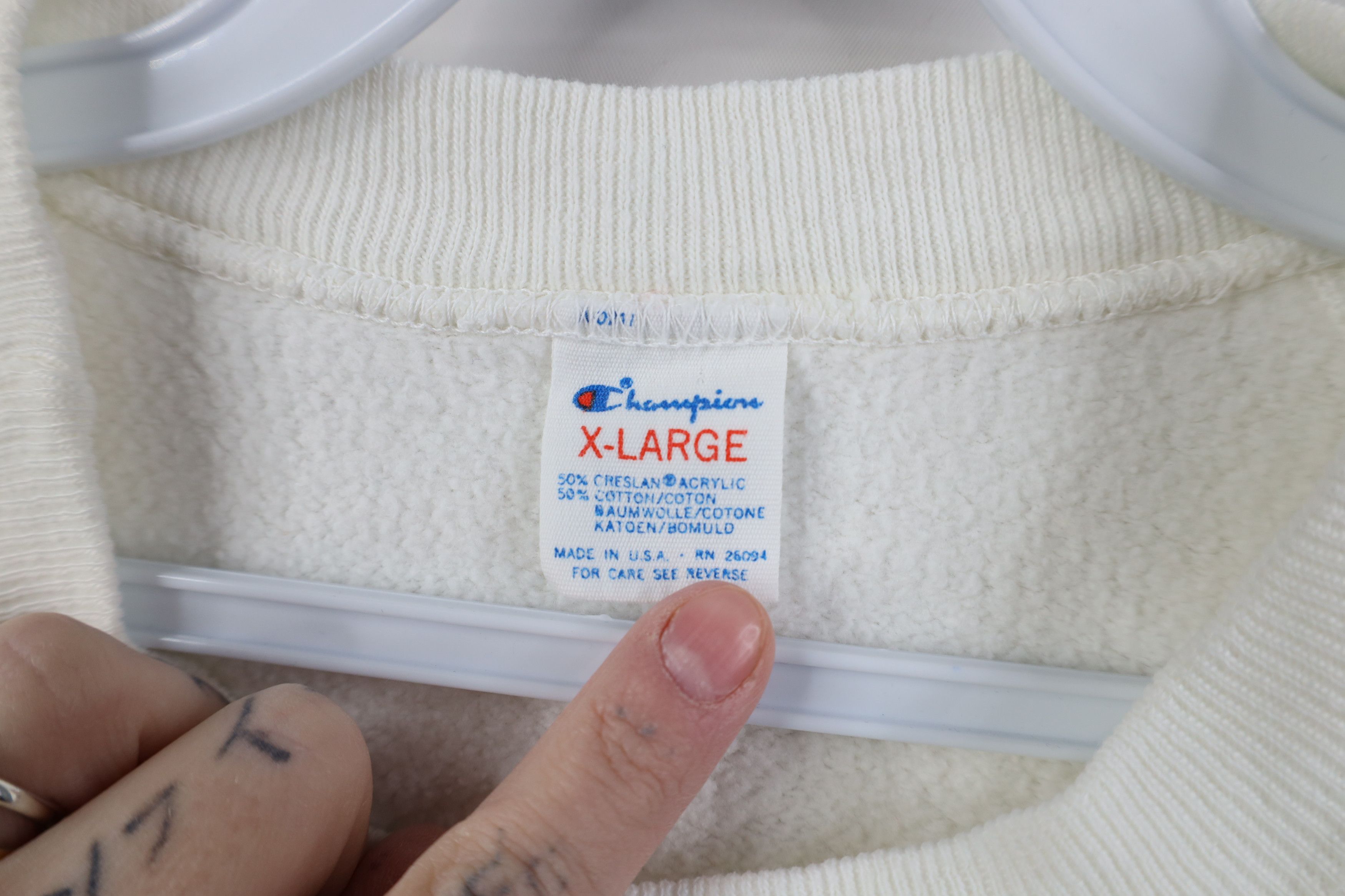 Champion Vintage 80s Champion College Crewneck Sweatshirt White USA Size XL / US 12-14 / IT 48-50 - 8 Thumbnail