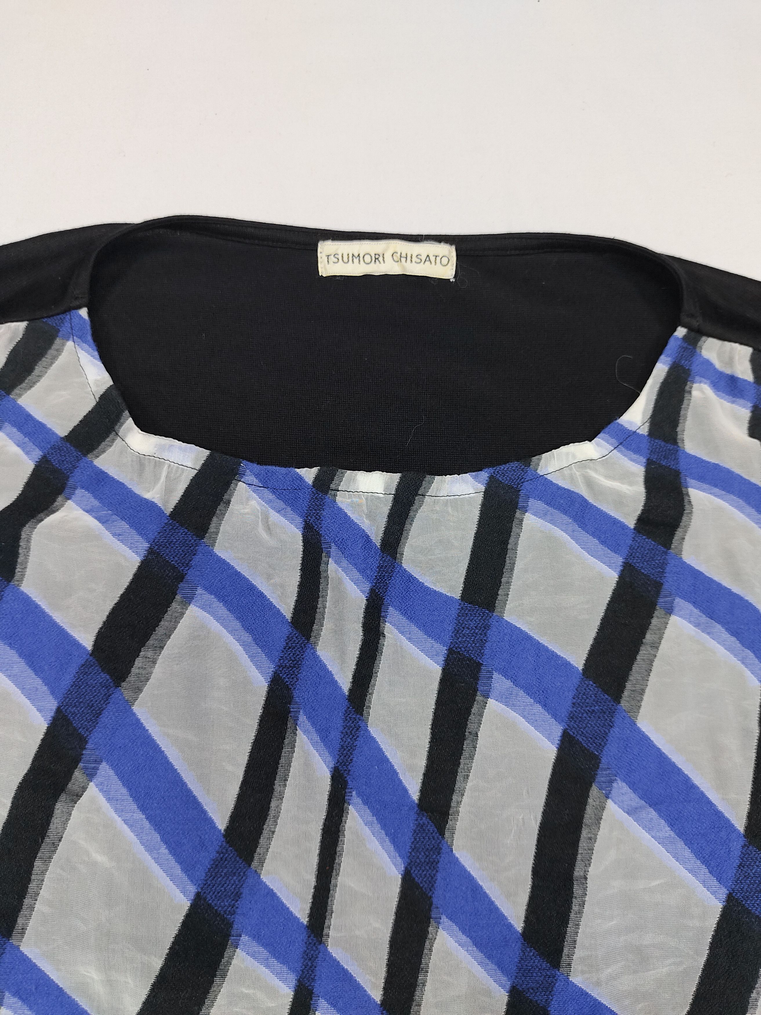 Tsumori Chisato Tsumori Chisato 🇯🇵 Sheer Layered Asymmetrical Plaid Dolman Size L / US 10 / IT 46 - 7 Thumbnail
