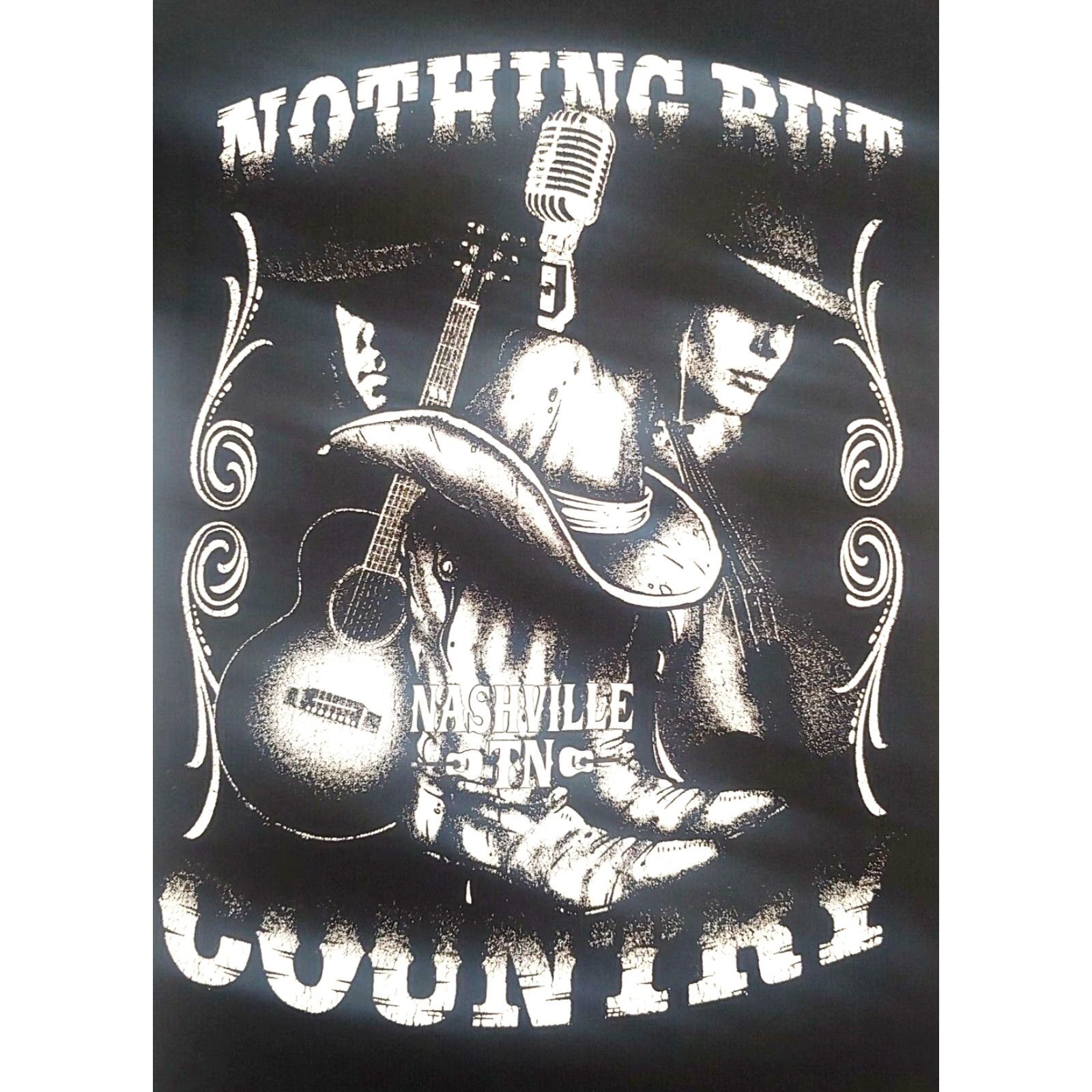 Delta Noth ing But Country Nashville Tennessee Shirt Small Black Guitar Music Graphic T Size US S / EU 44-46 / 1 - 2 Thumbnail
