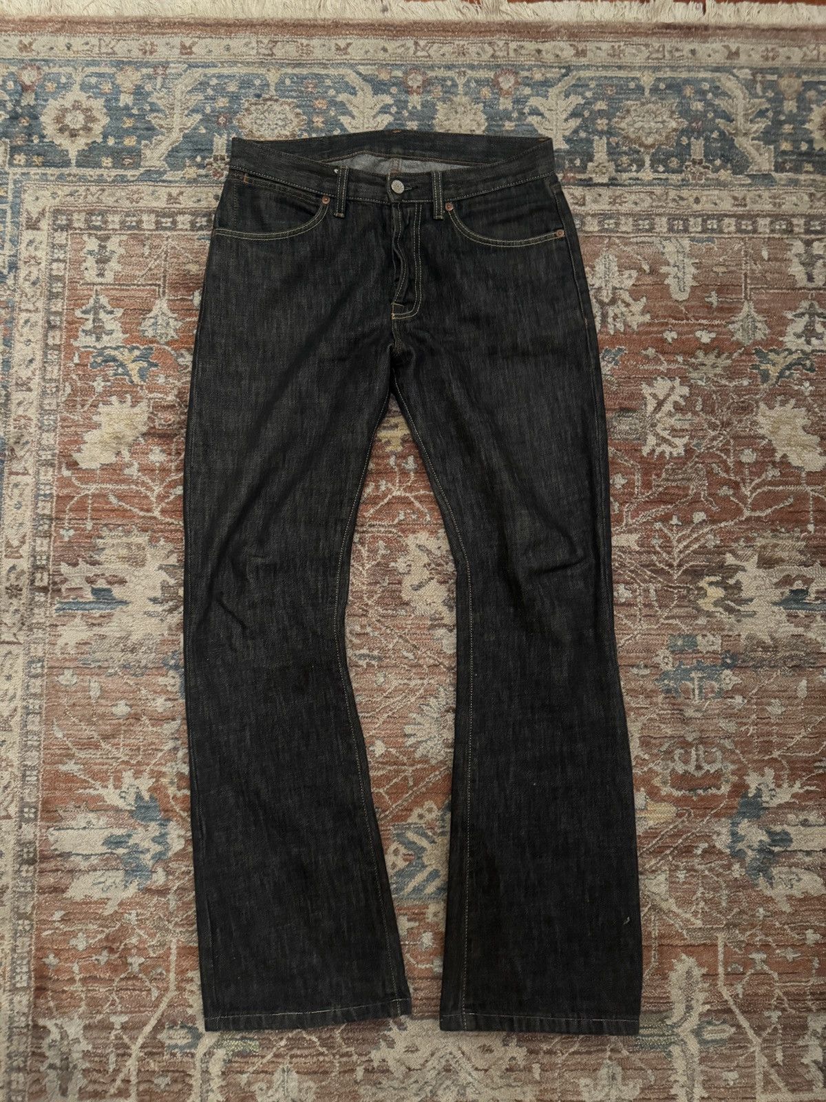 パンツ GUCCI by TOM FORD damage denims black Gucci Gucci by Tom Ford SS02 Bootcut Raw Denim | Grailed