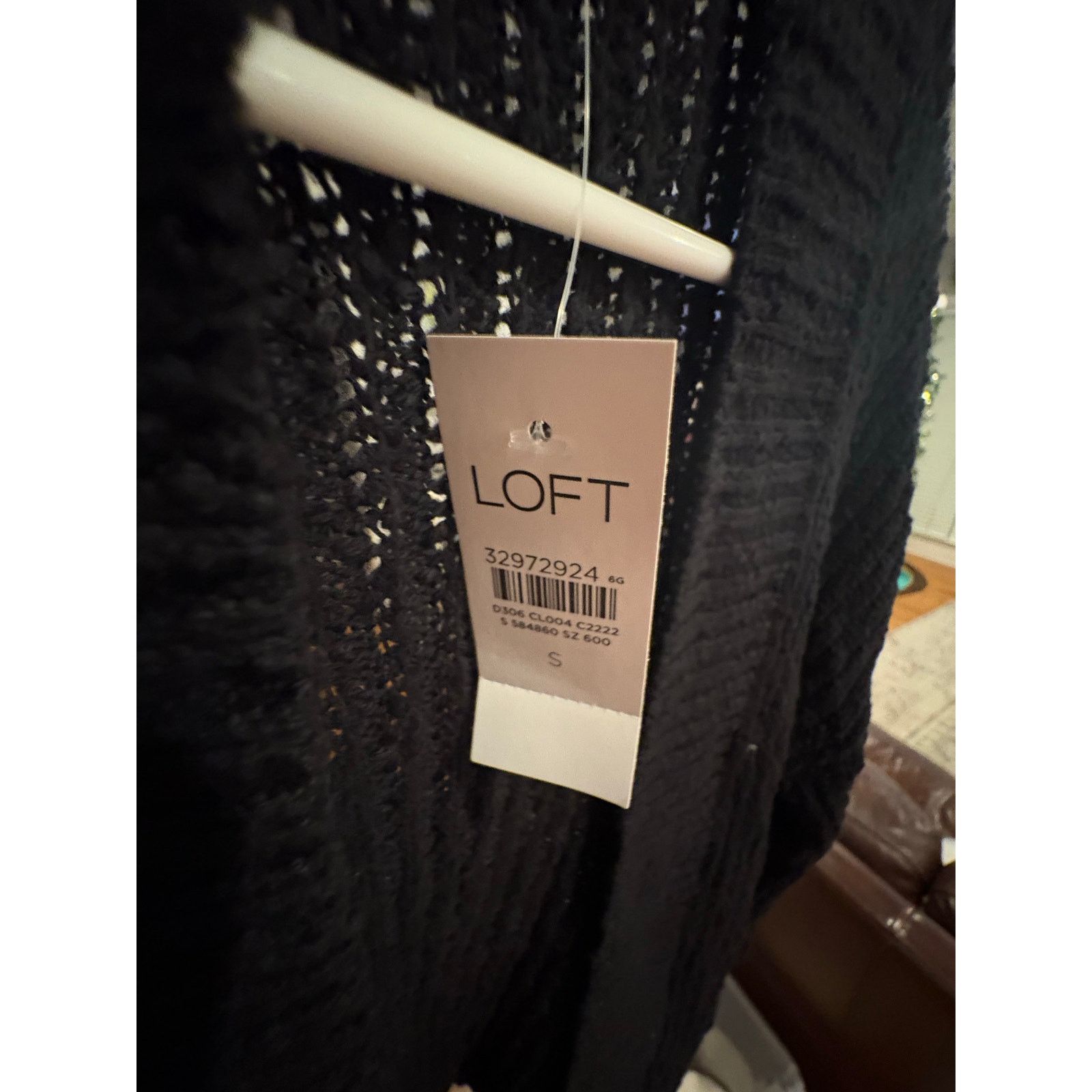 Loft LOFT Black Open Front Ribbed Knit Cardigan Women’s Small NWT Size S / US 4 / IT 40 - 4 Thumbnail