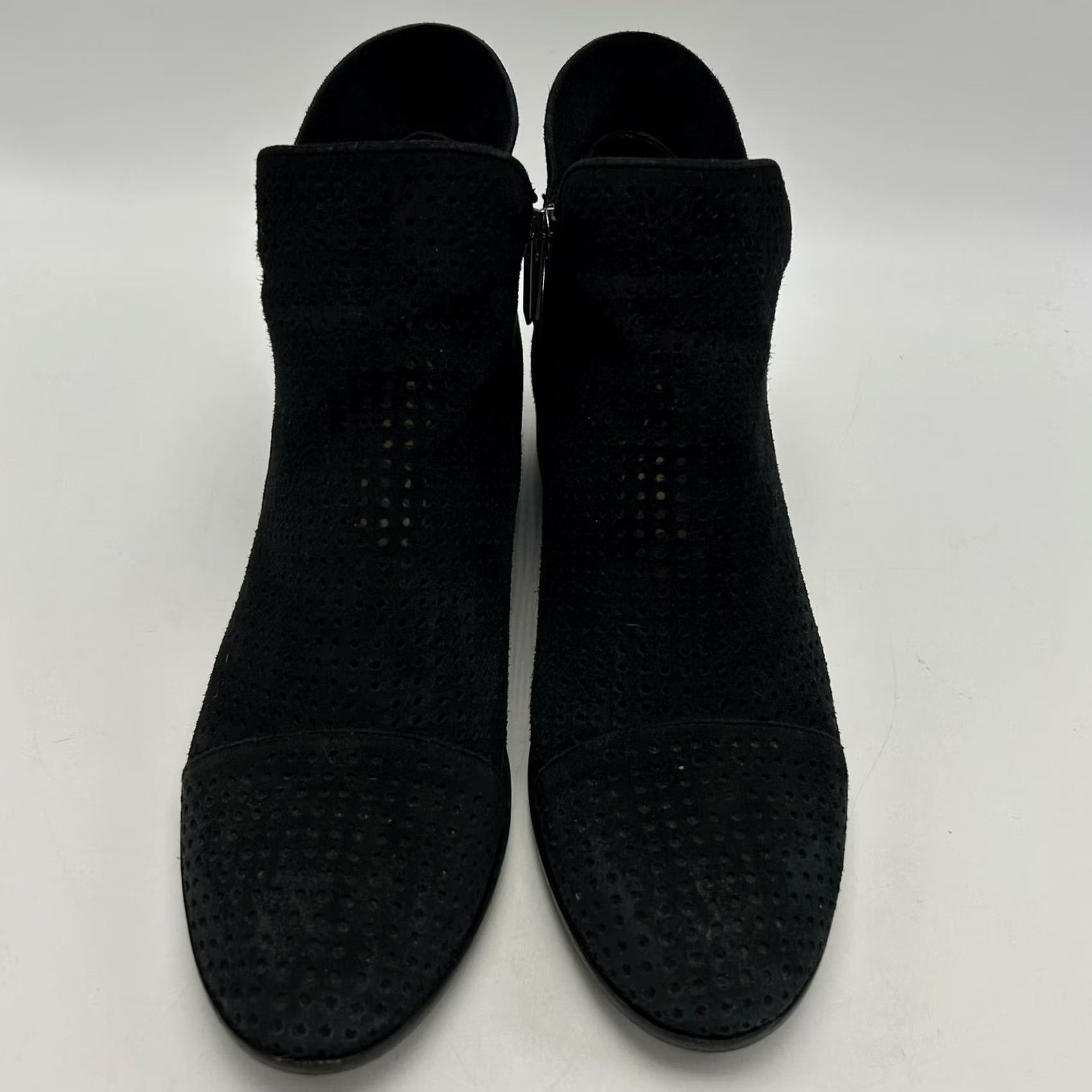 Sam Edelman Sam Edelman Boots Womens 8.5 M Pipp Ankle Booties Black Suede Zip Perforated Size US 9 / IT 39 - 4 Thumbnail